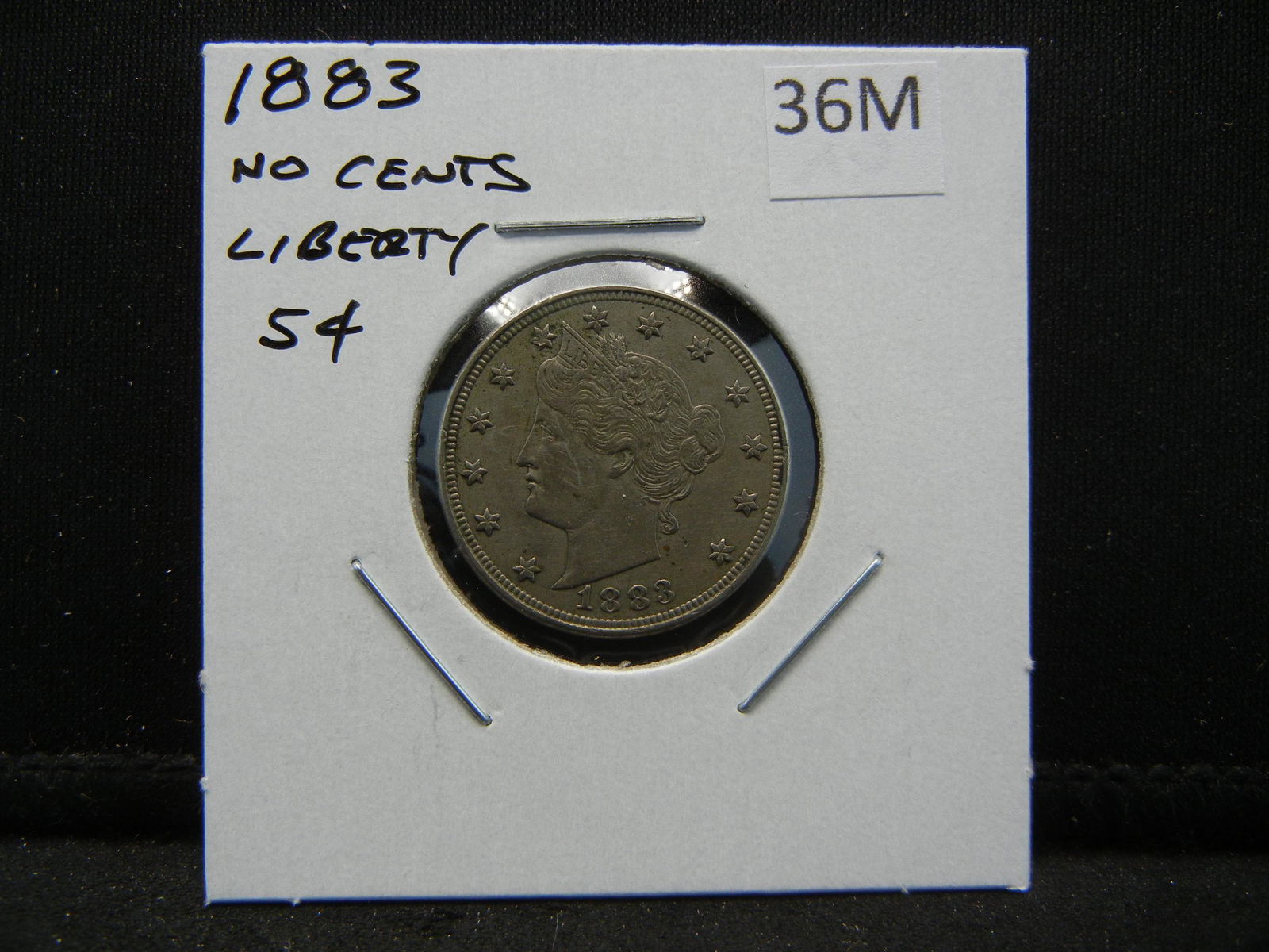 1883 No Cents Liberty V Nickel Nice AU. (1 of 3)