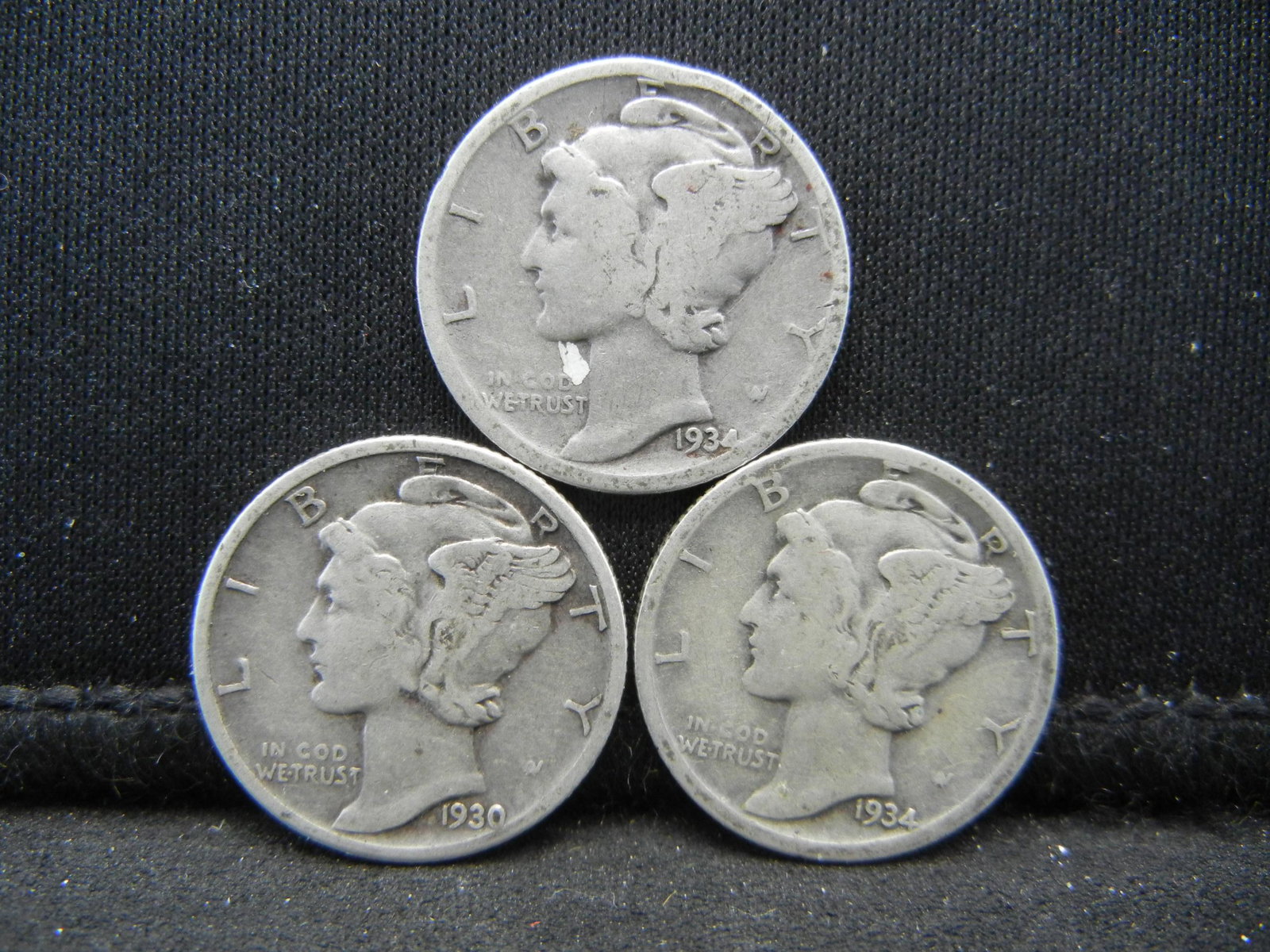 3 Mercury Dimes 1930, 1934 P, D (1 of 2)