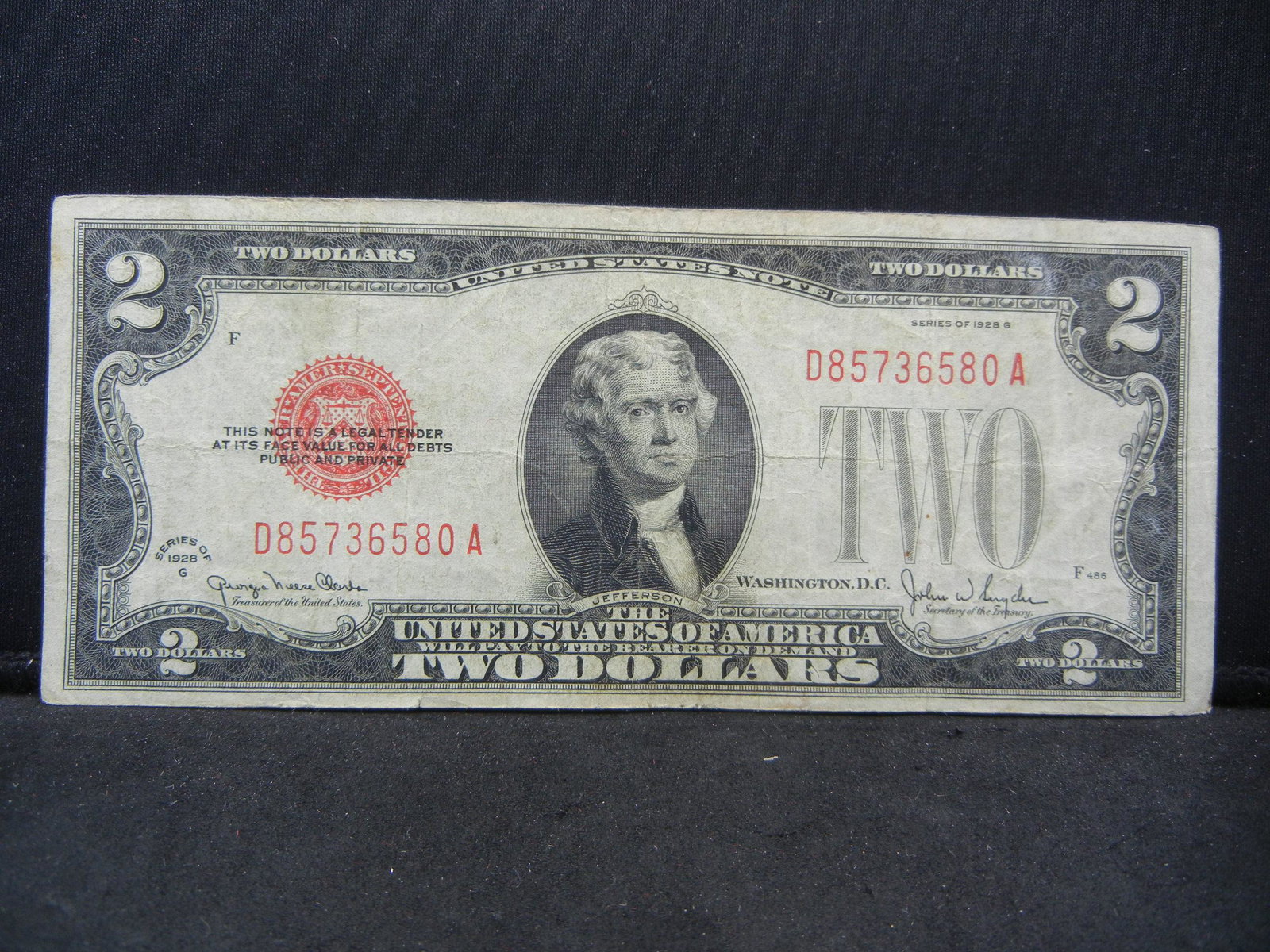 1928 $2.00 Note Red Seal (1 of 3)