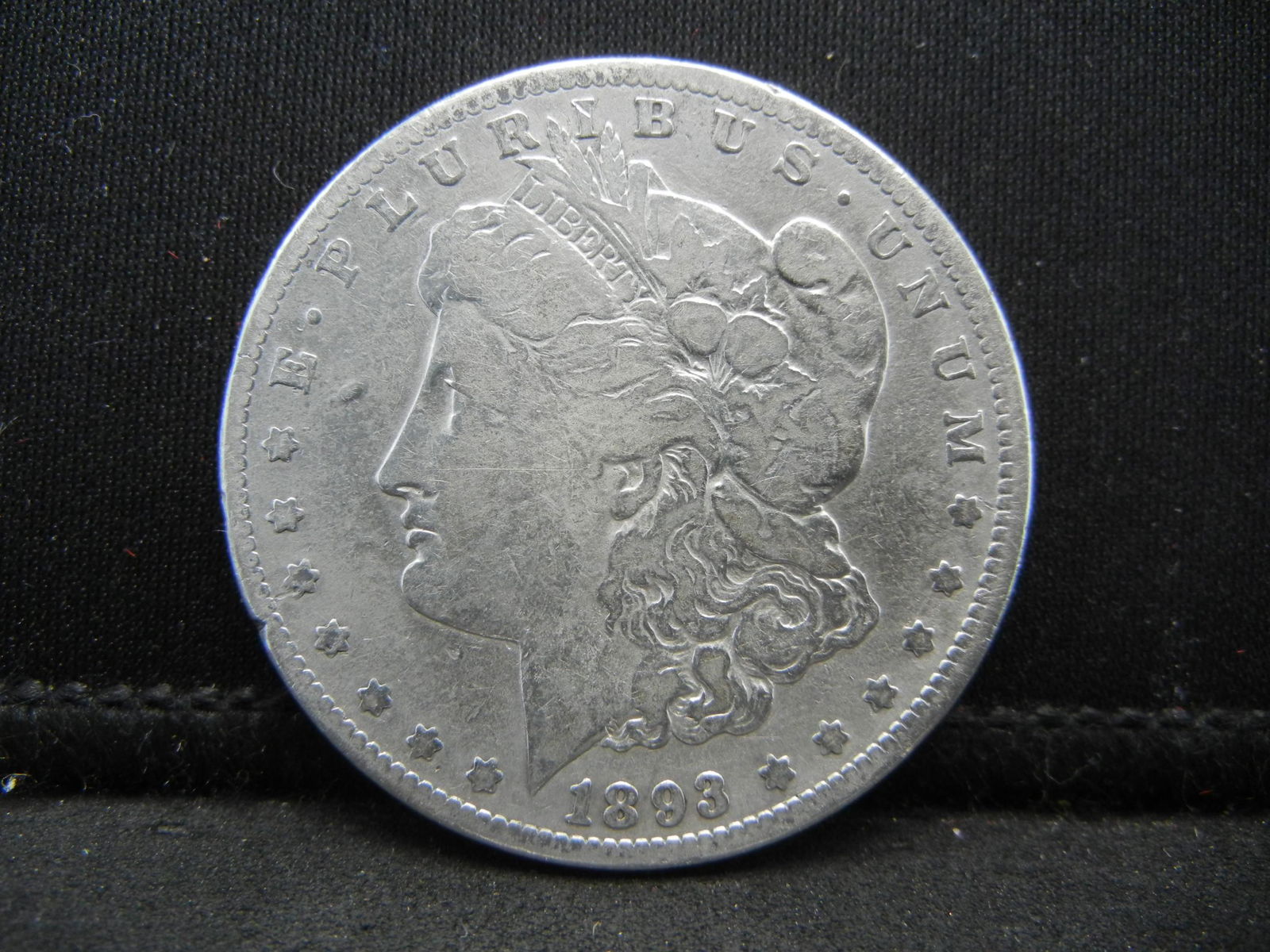 1893 CC Morgan Dollar Fine Very Light Bend Key Date (1 of 2)