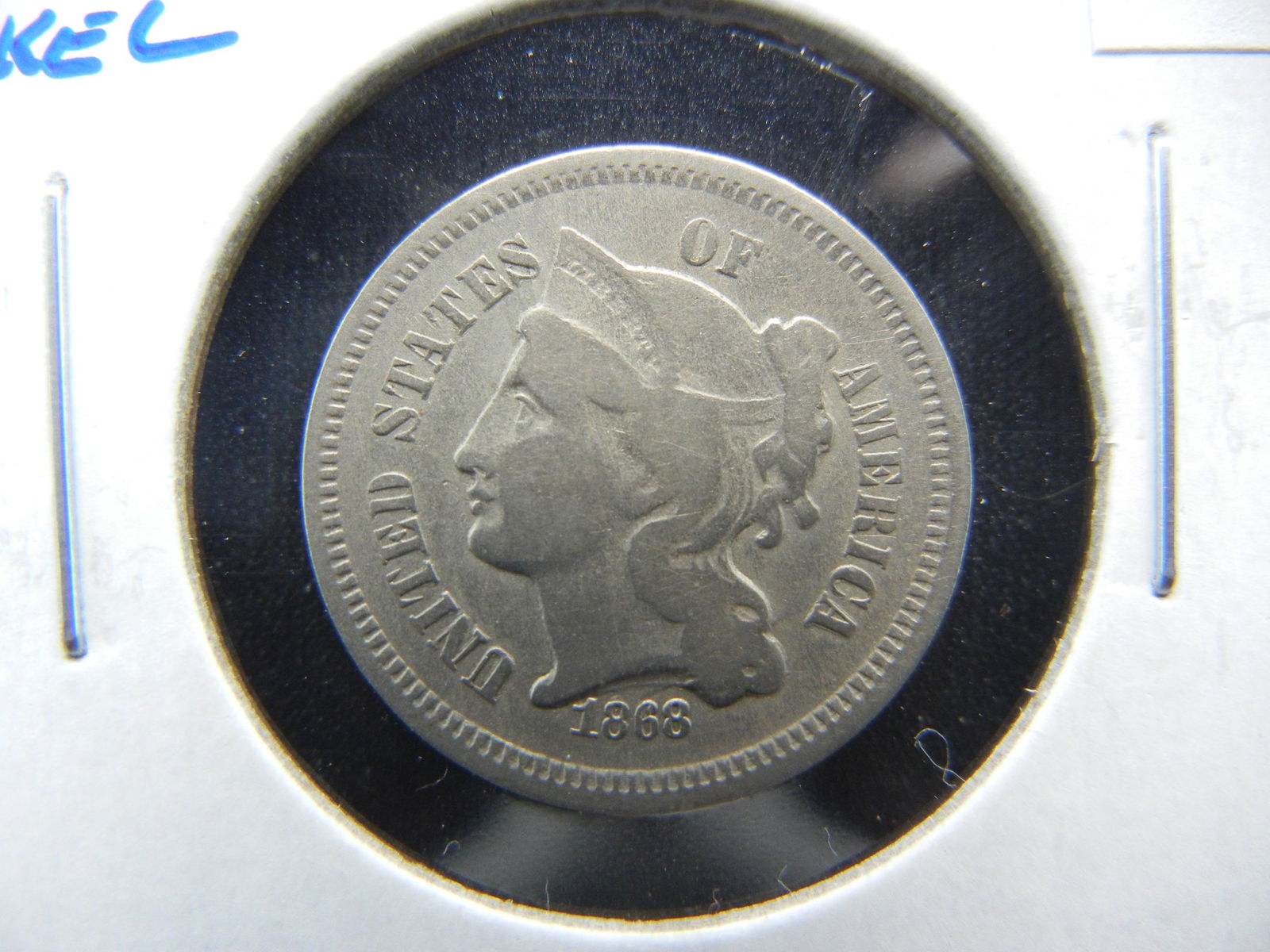 1868 3c Nickel. VF. (1 of 3)