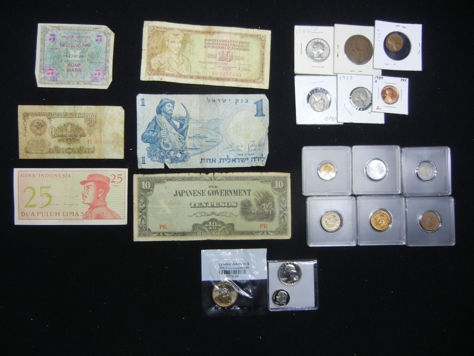Misc. Lot: Foreign Currency, U.S. and Foreign Coins. (1 of 5)