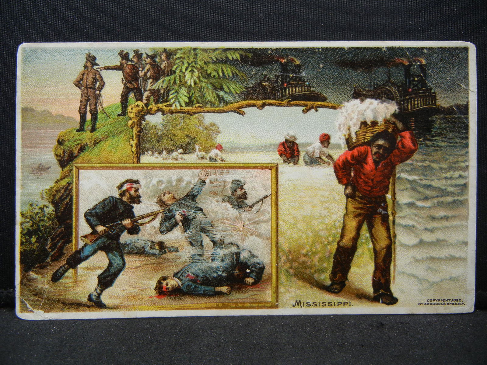 1892 Advertising Card. "War Scene" - "Slaves Working in (1 of 2)