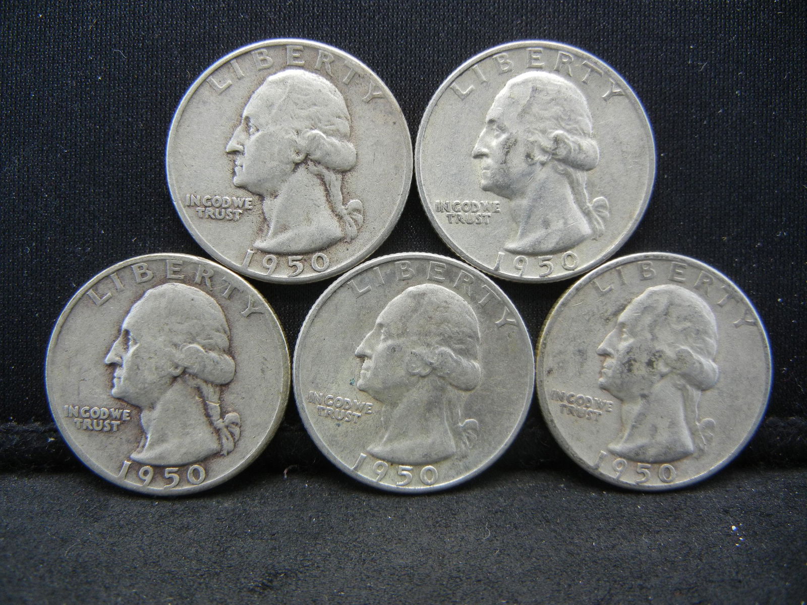 (5)  90% Silver Washington Quarters 1950 (1 of 2)