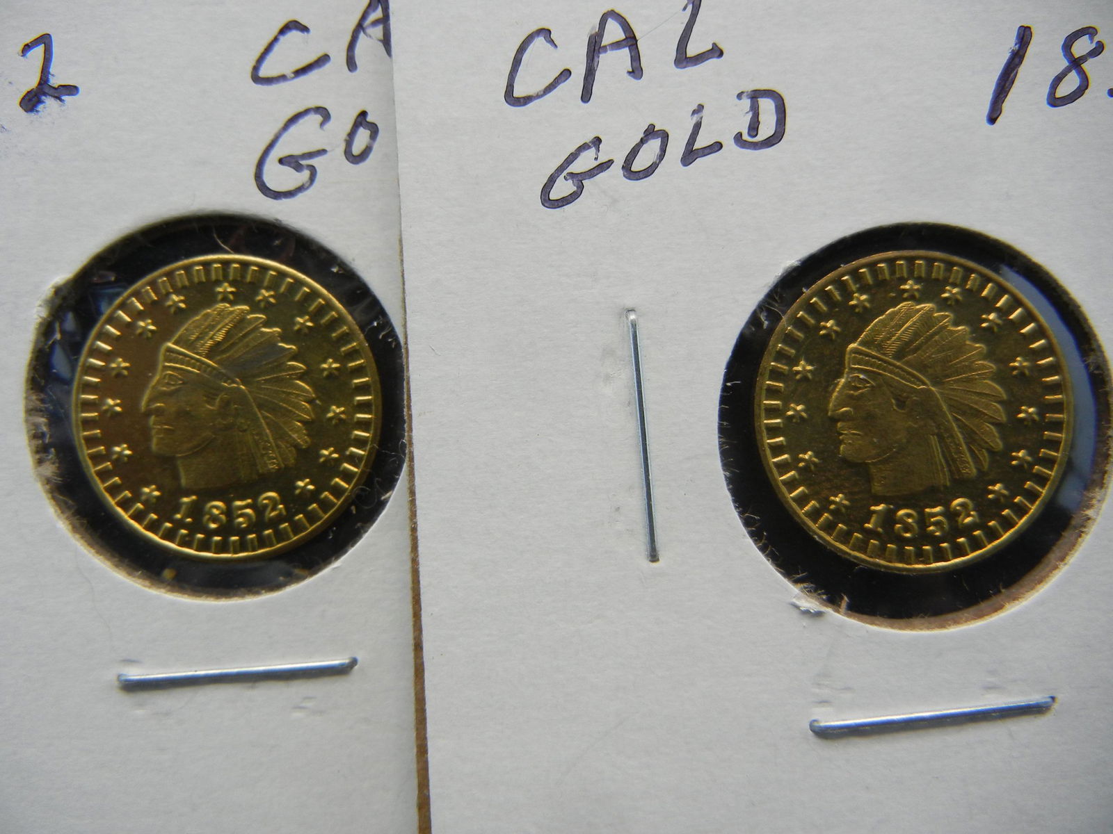 (2) CLAD 1852 California Gold Tokens CLAD NOT GOLD (1 of 3)