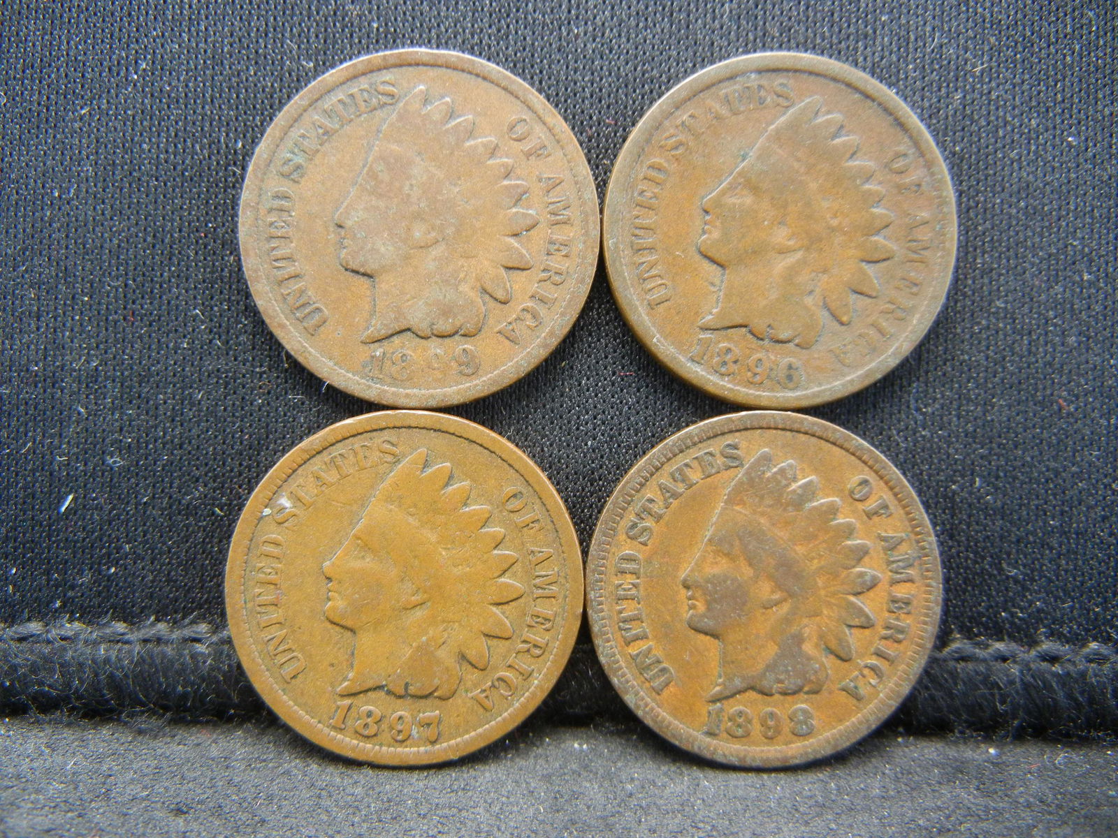 1896 1897 1898 1899 Indian Head Cents. (1 of 2)