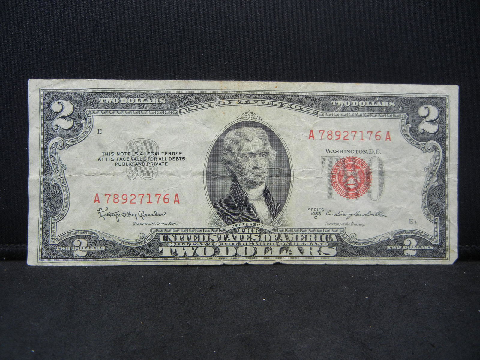 1953 C Two Dollar Red Seal Note (1 of 3)