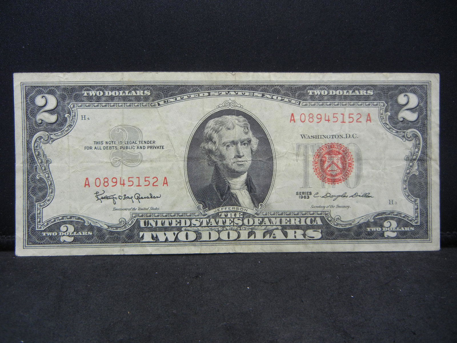 1963  Two Dollar Red Seal Note (1 of 3)