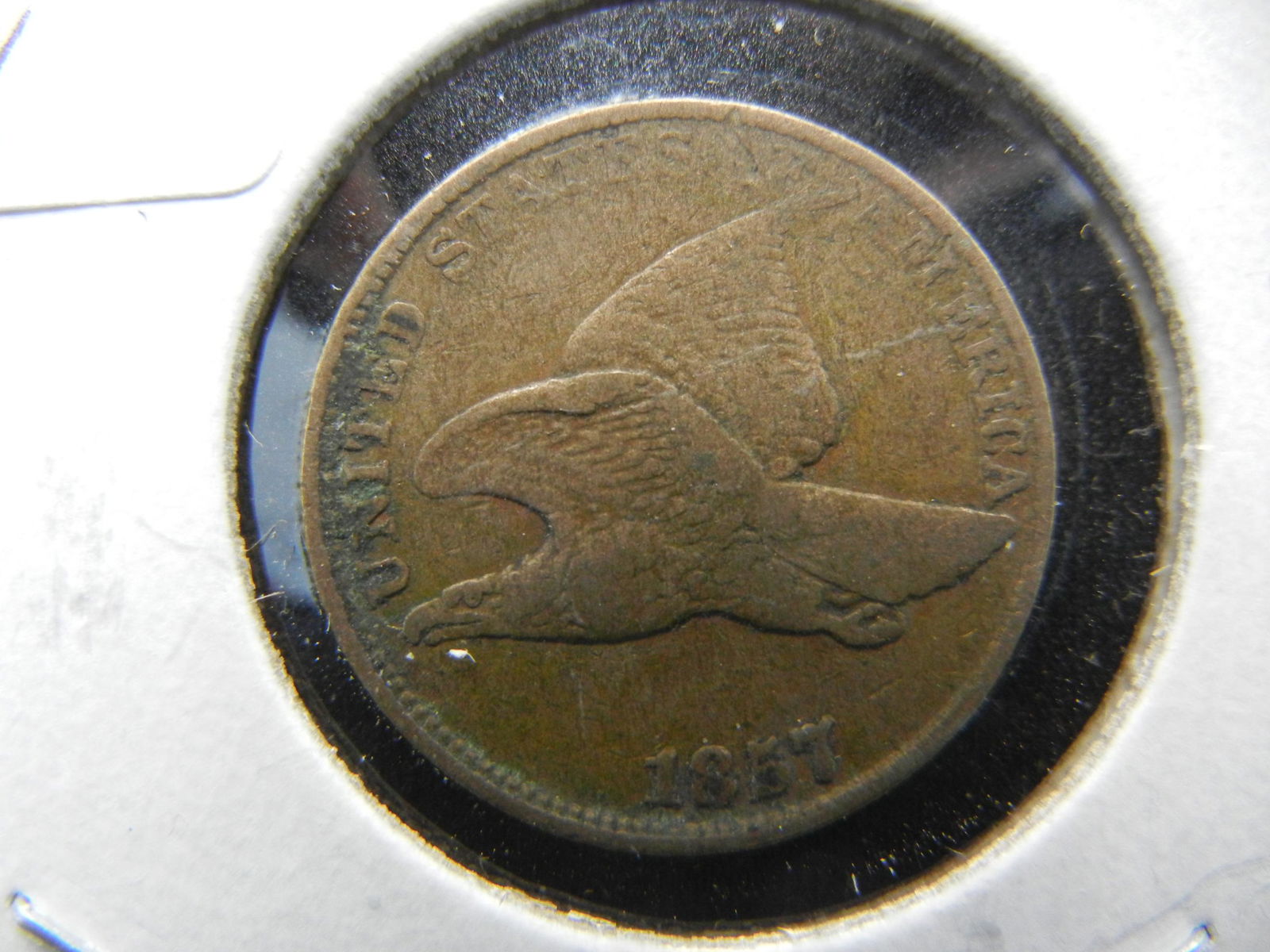 1857 Flying Eagle Cent.  Very Fine—and nice. (1 of 3)