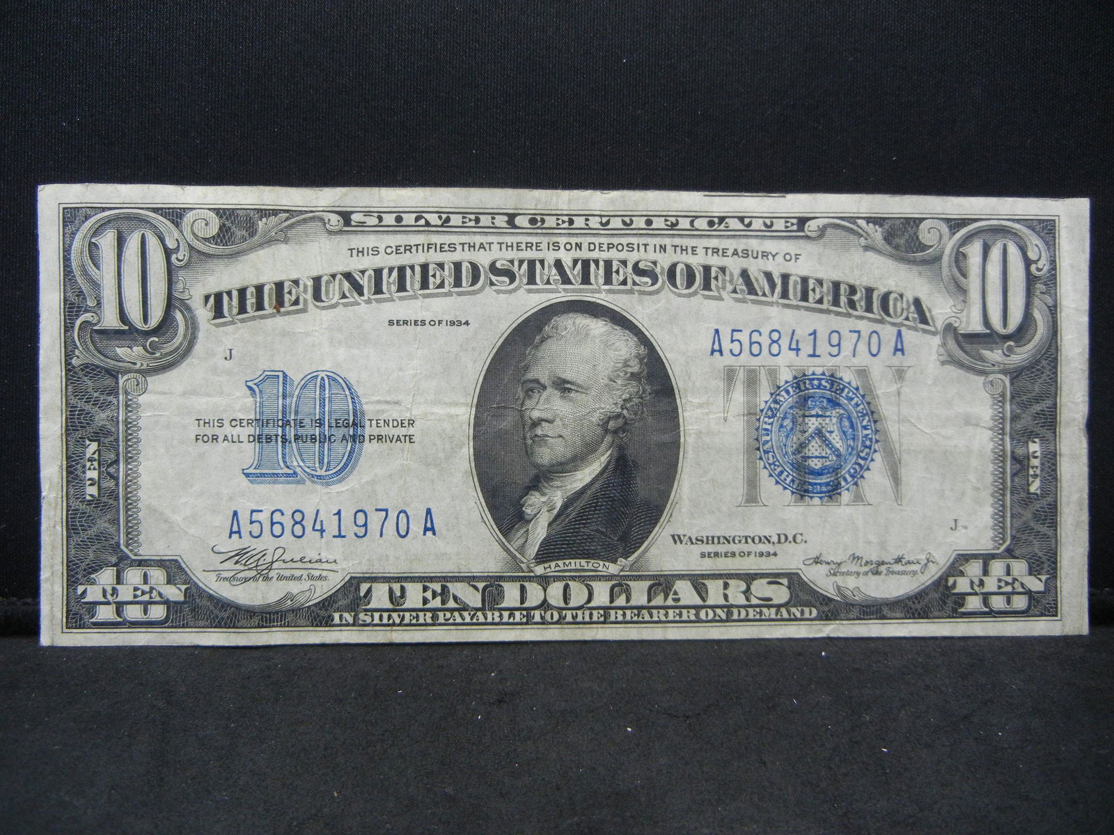 1934 Ten Dollar Silver Certificate (1 of 3)