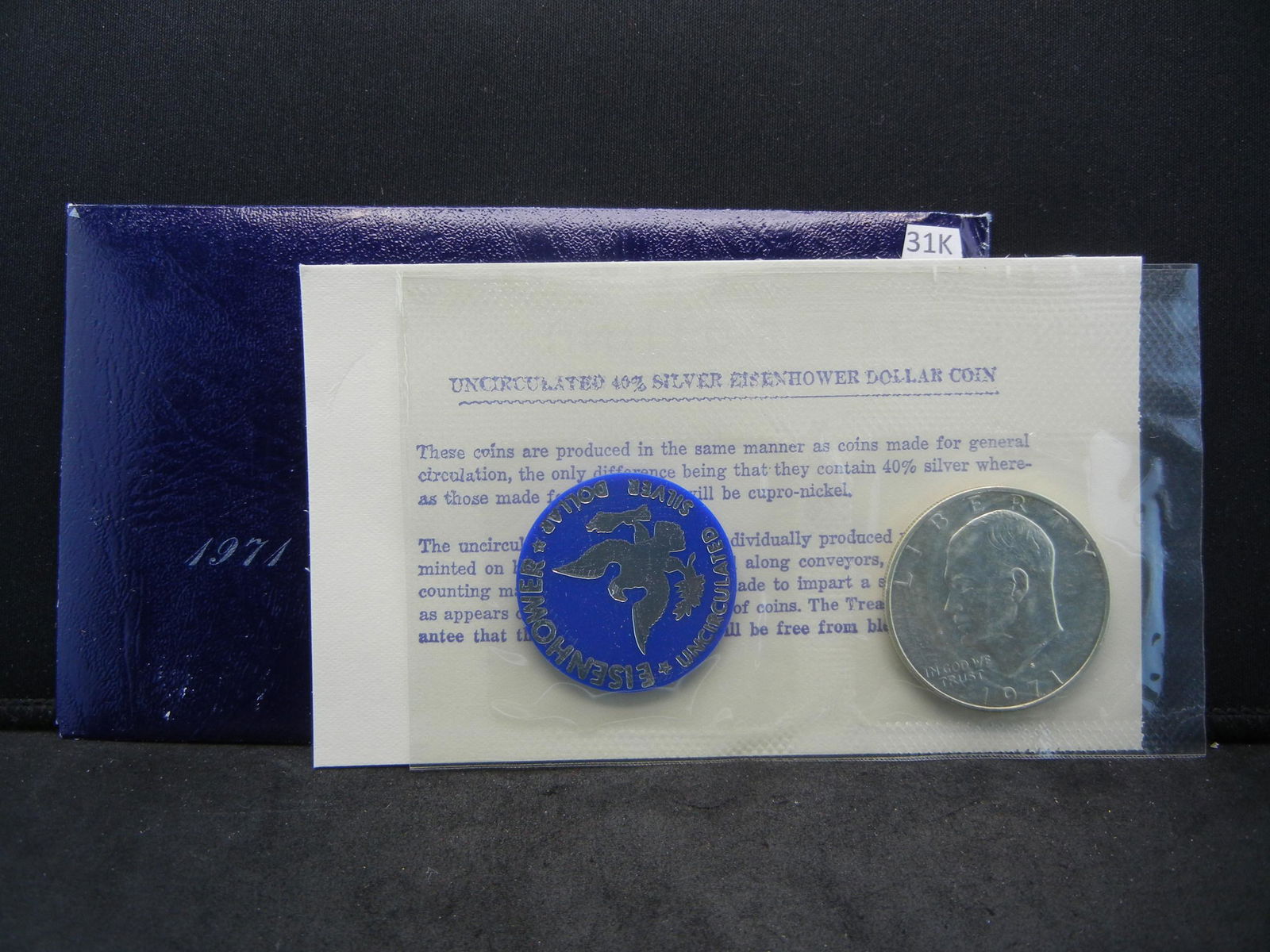 1971-S Eisenhower "Blue Pack" 40% Silver Silver Dollar (1 of 4)