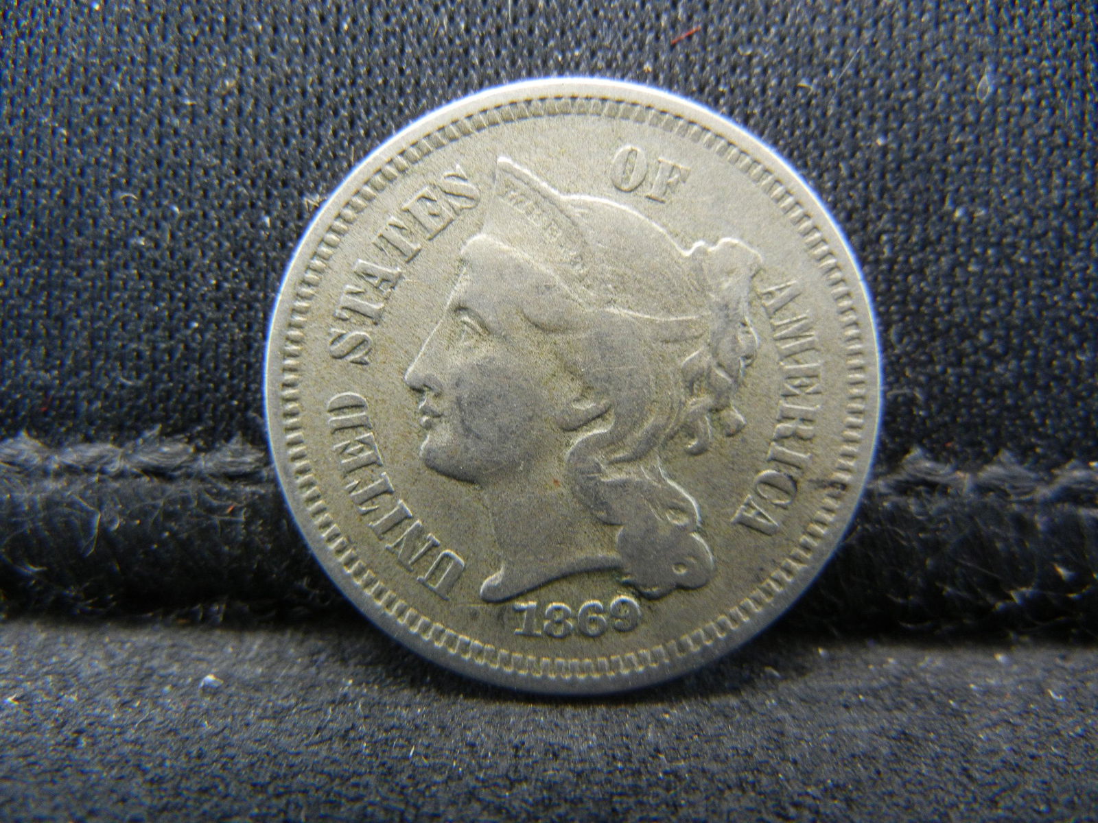 1869 Three Cent Nickel, Extremely Fine+ Condition. (1 of 2)