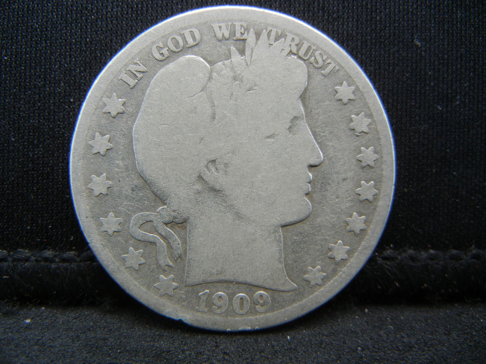 1909-S SILVER (90%) BARBER HALF, ONLY 1.7 MILL MINTED, (1 of 2)