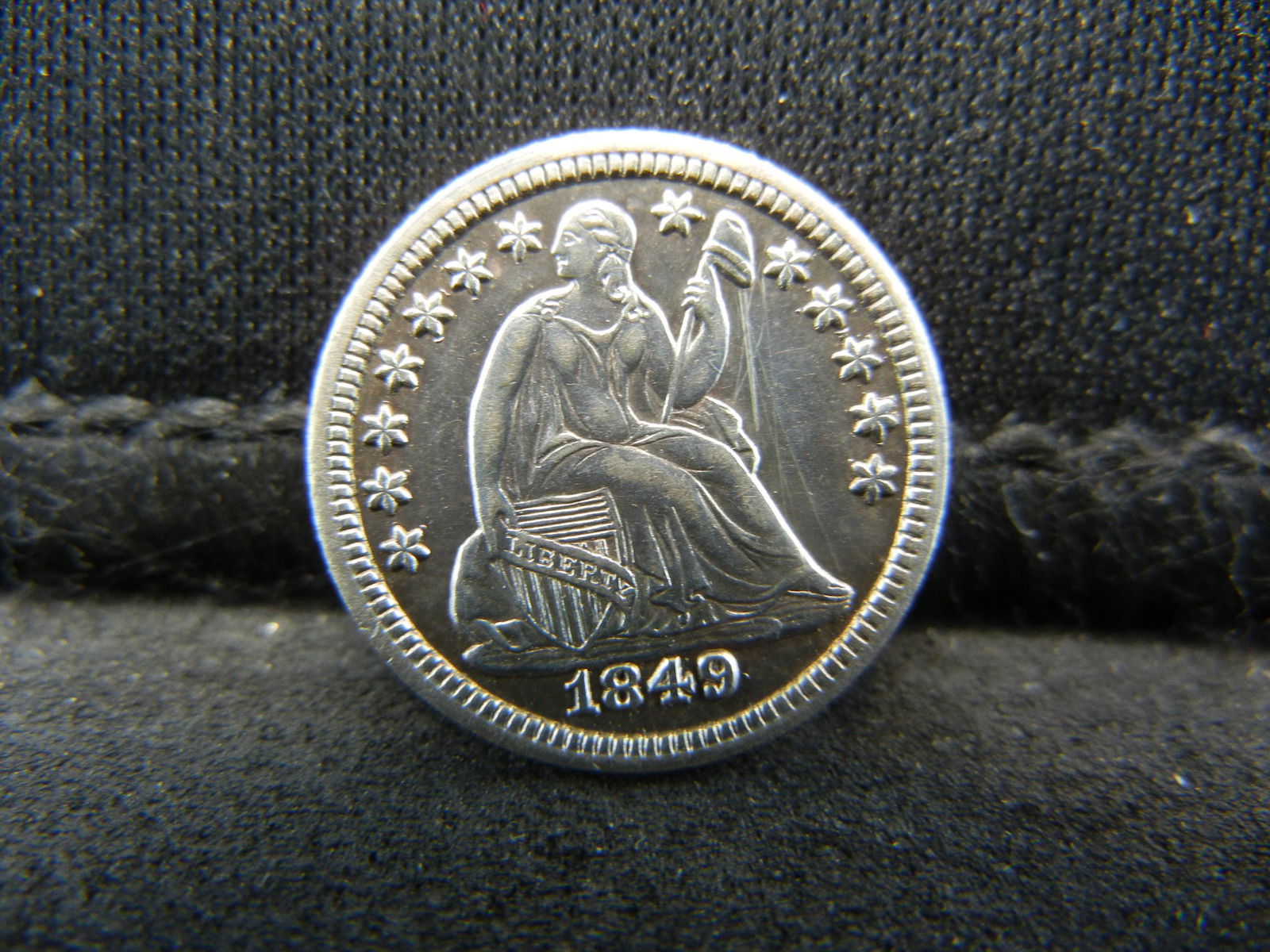 1849 Seated Half Dime AU+  Scarce (1 of 2)