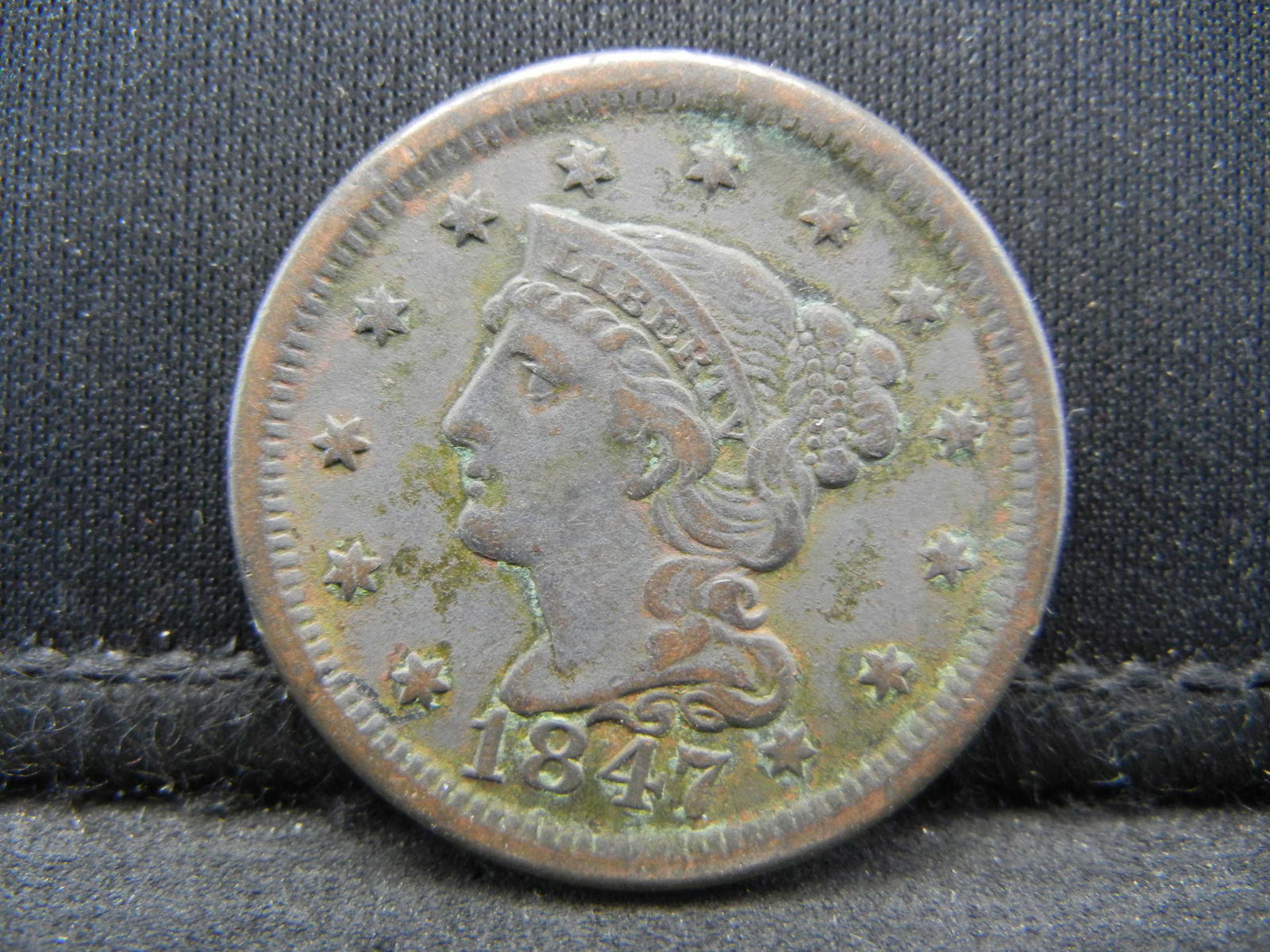 1847 Large Cent XF Details (1 of 2)