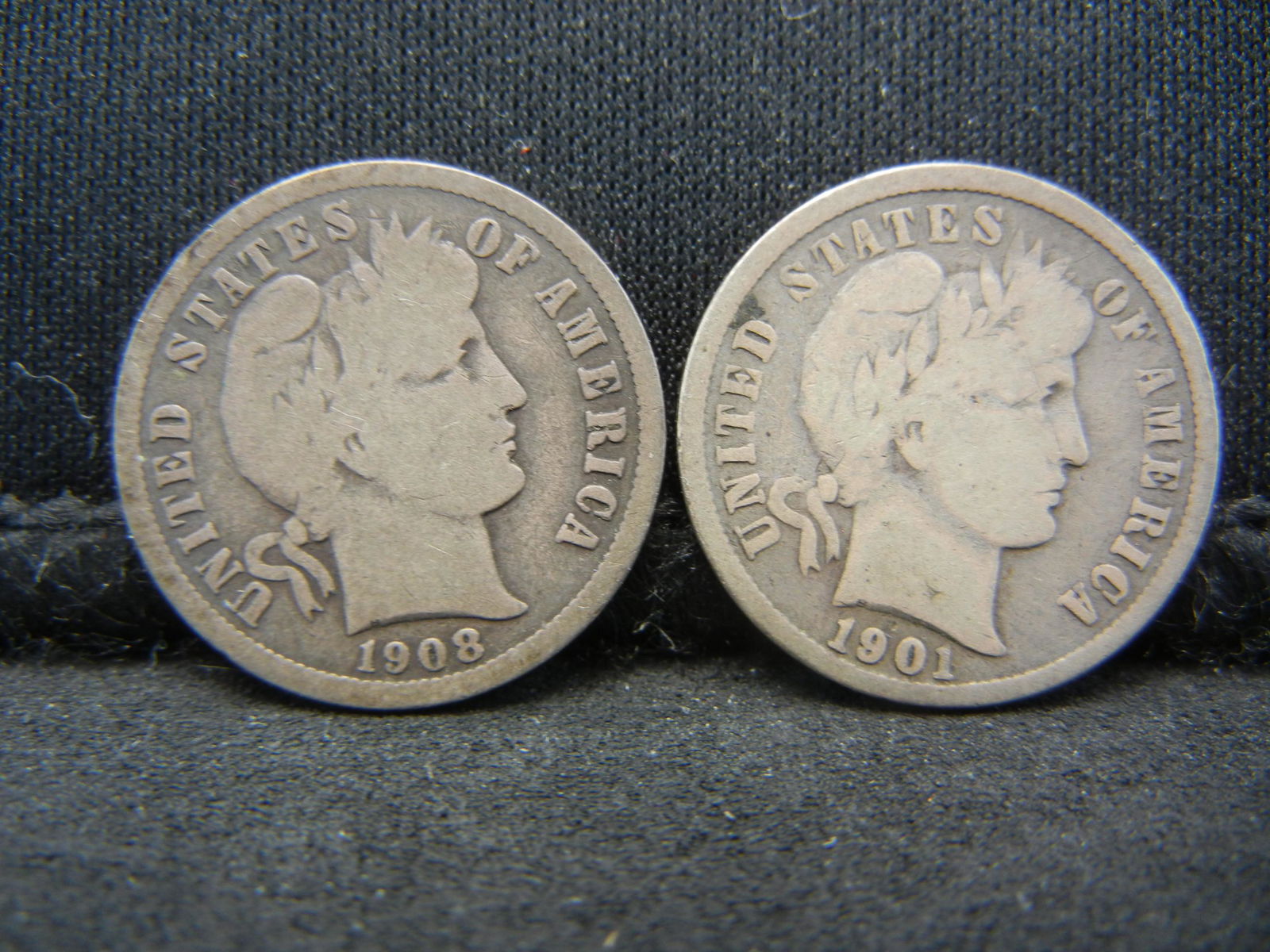 1901 and 1908O Barber Dimes VG (1 of 2)