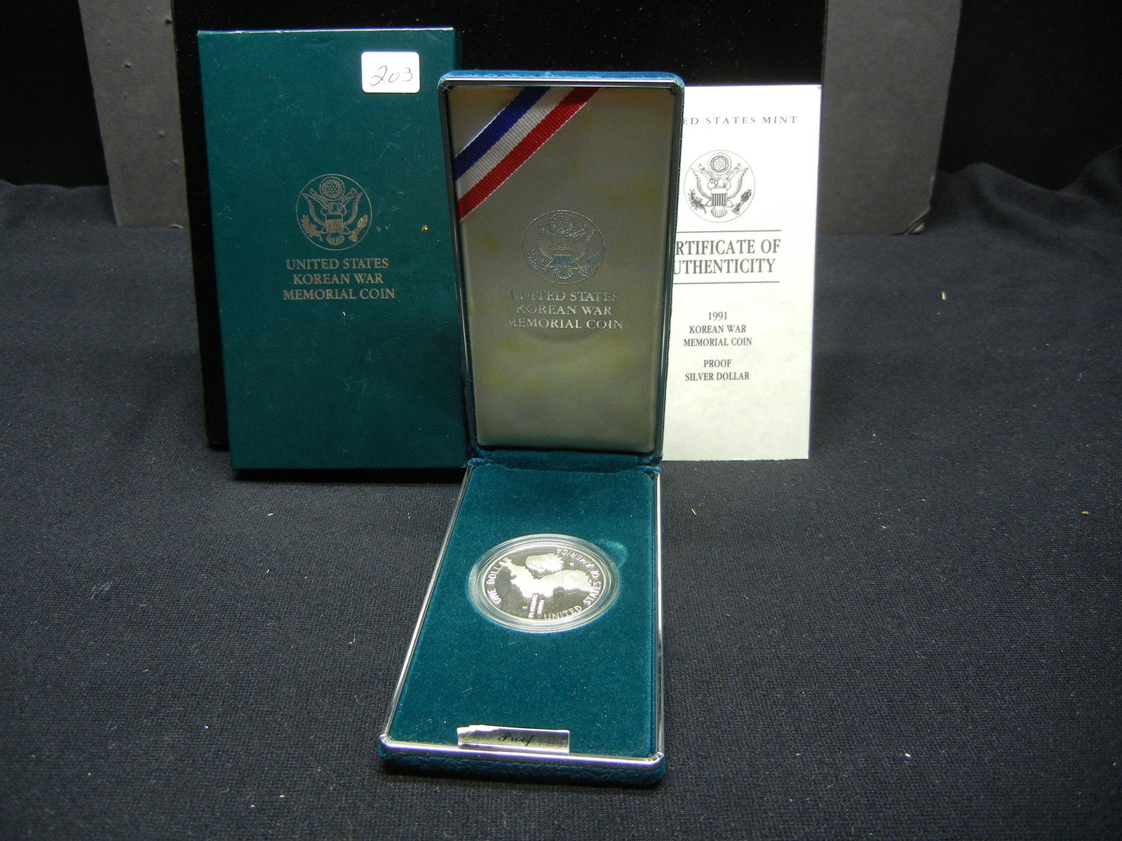 1991 Korean War Memorial Proof Silver Dollar w/ (1 of 4)