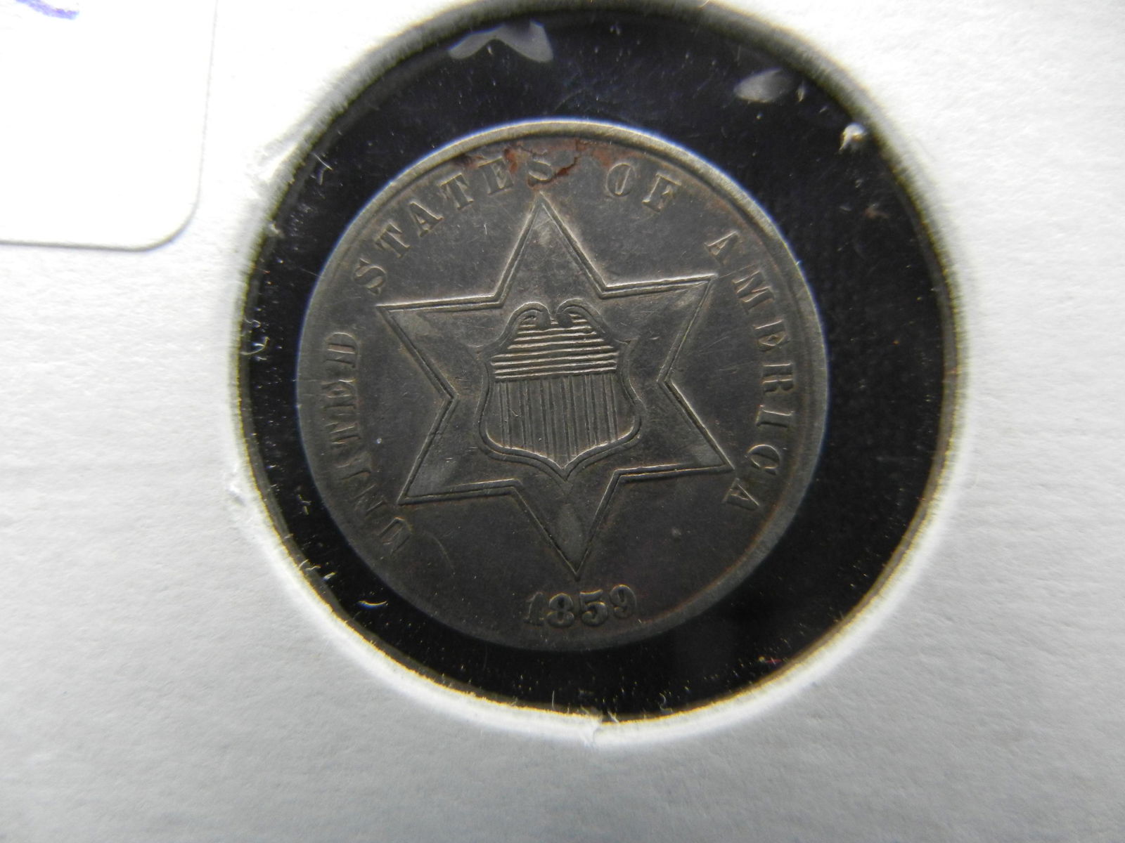1859 Three Cent Silver AU Nice Color (1 of 3)