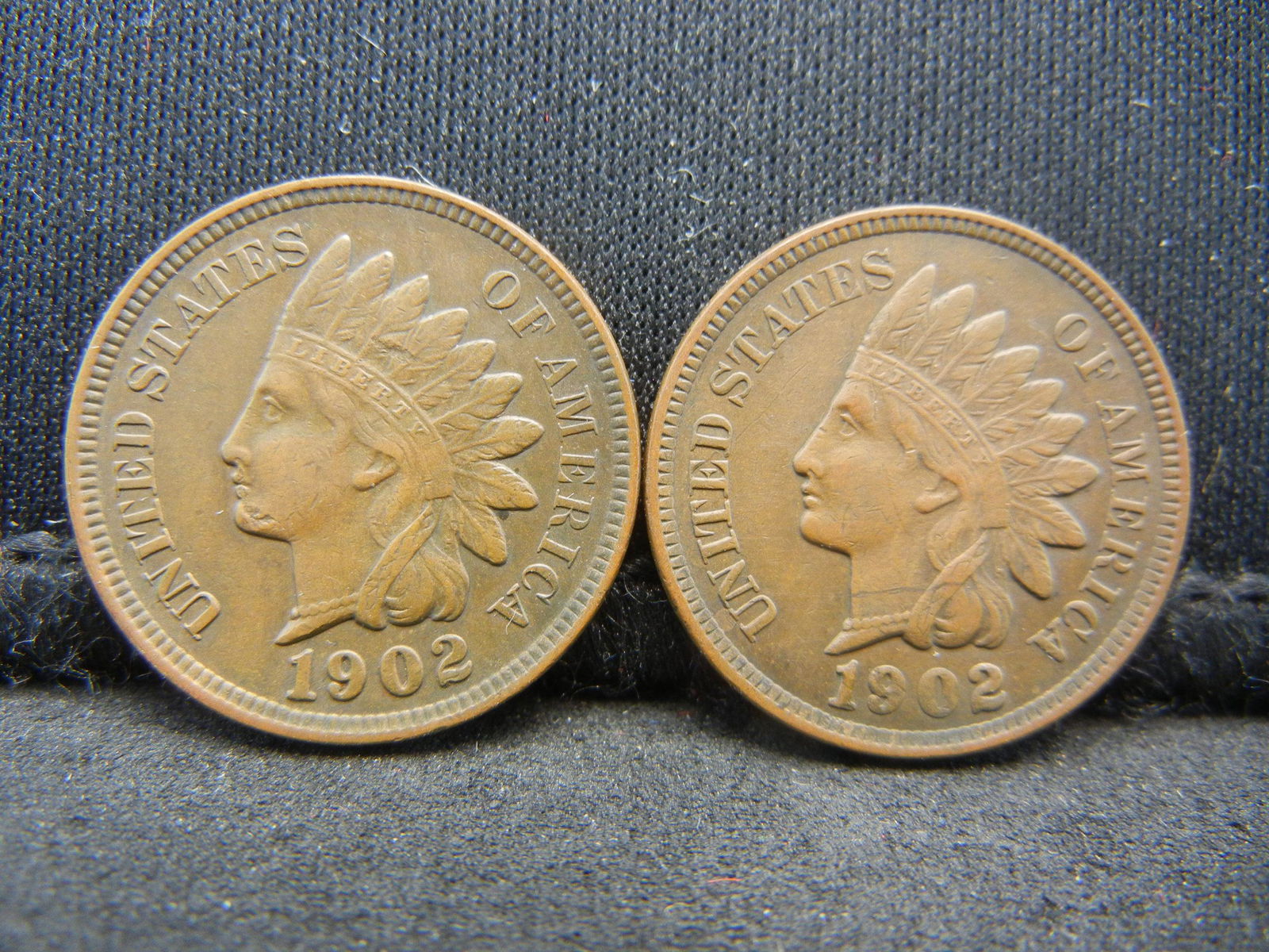 (2) 1902 Indian Cents AU Chocolate Brown (1 of 2)