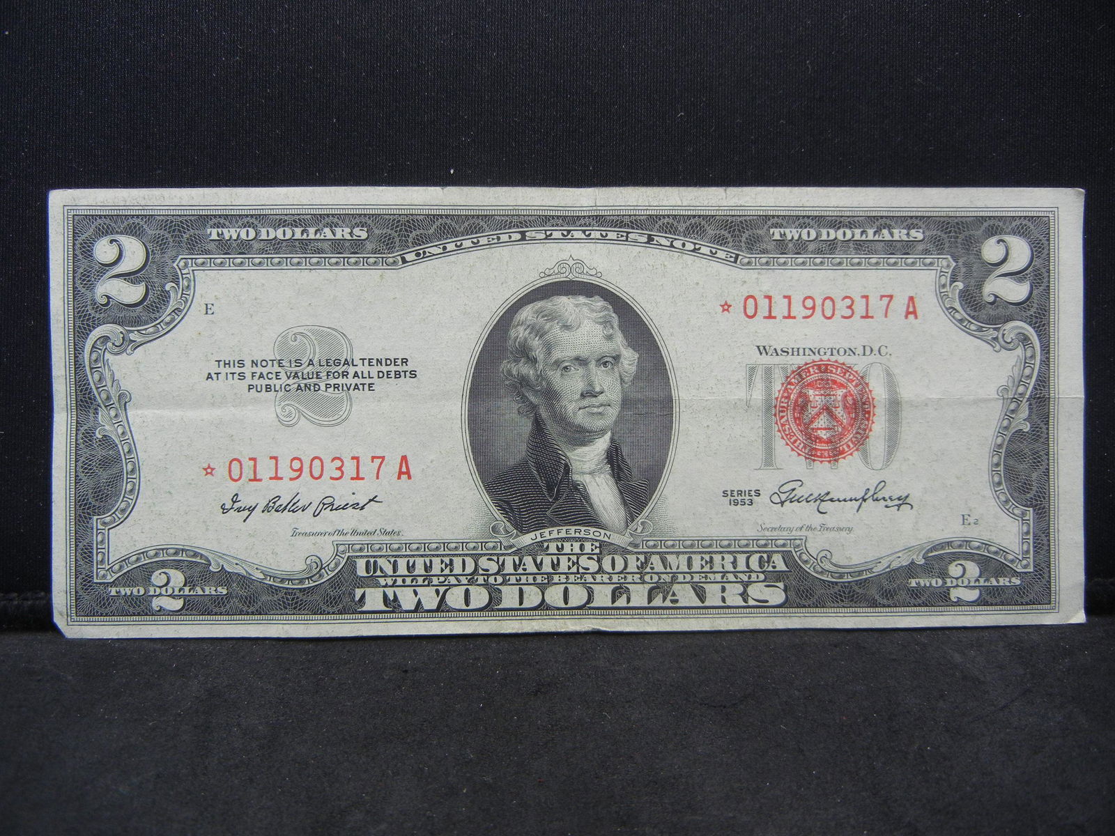 1953 $2.00 Red Seal STAR Note Higher Grade (1 of 3)