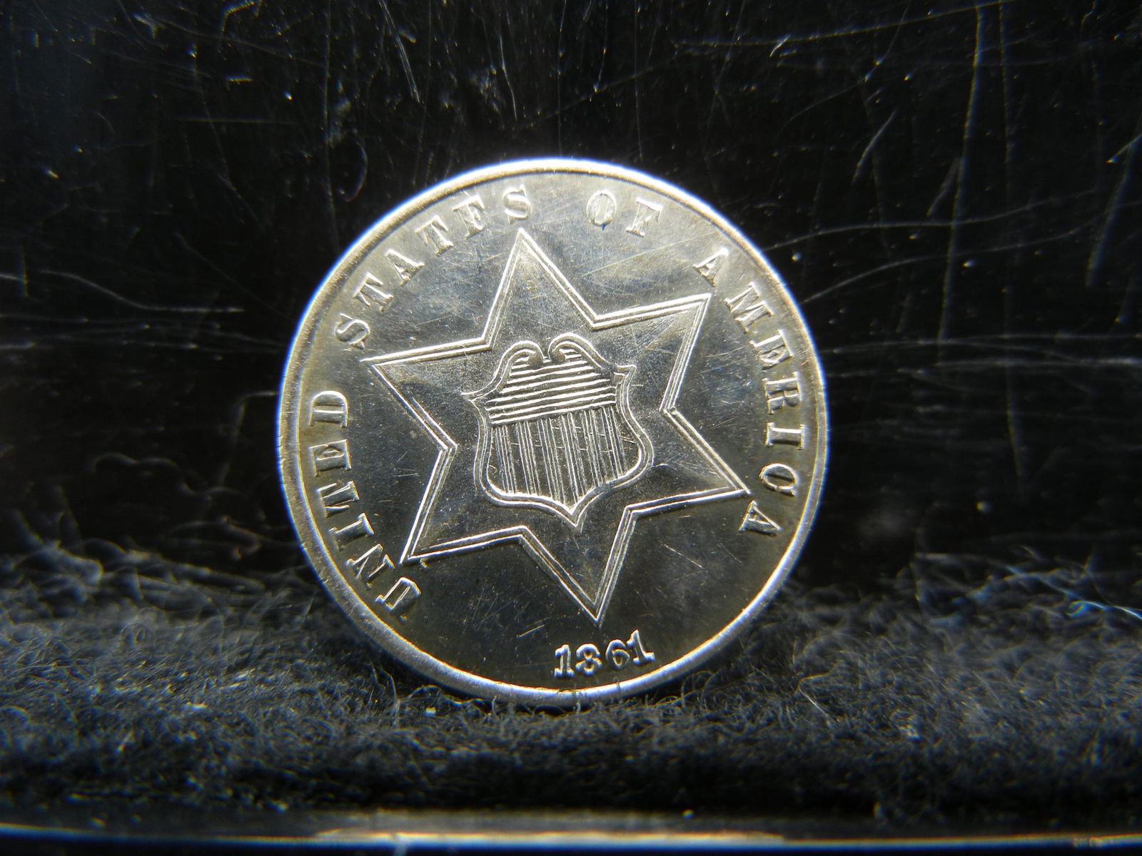 1861 Three Cent Silver AU/BU Nice (1 of 2)