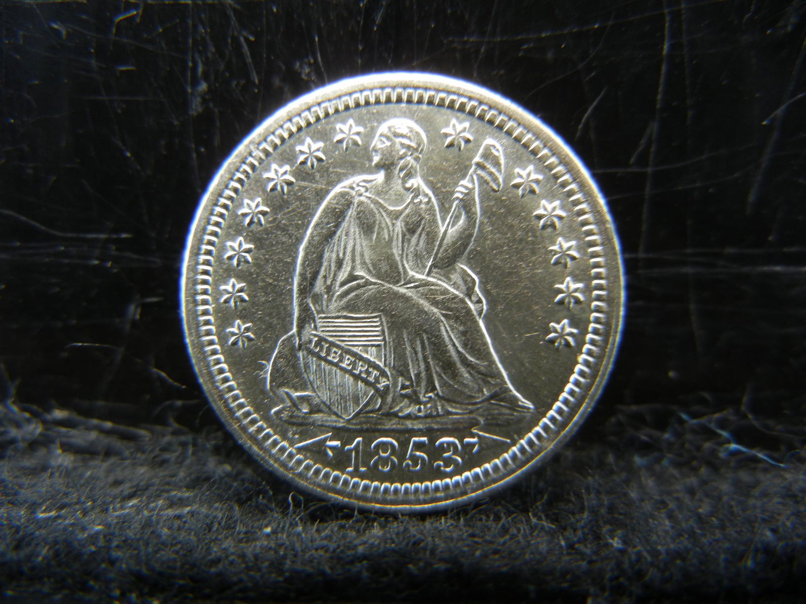 1853 Arrows Seated Half Dime AU/BU Nice!!! (1 of 2)