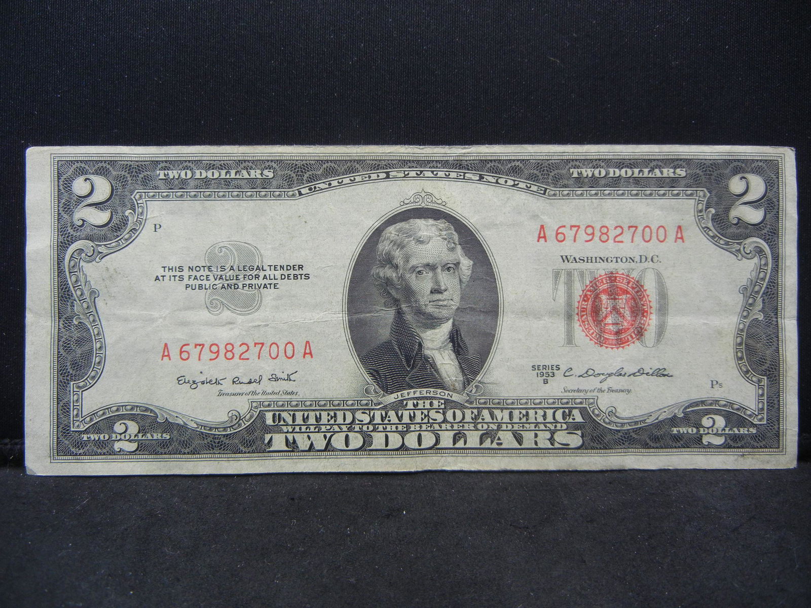 Series 1953 B United States $2.00 Red Seal Note (1 of 3)