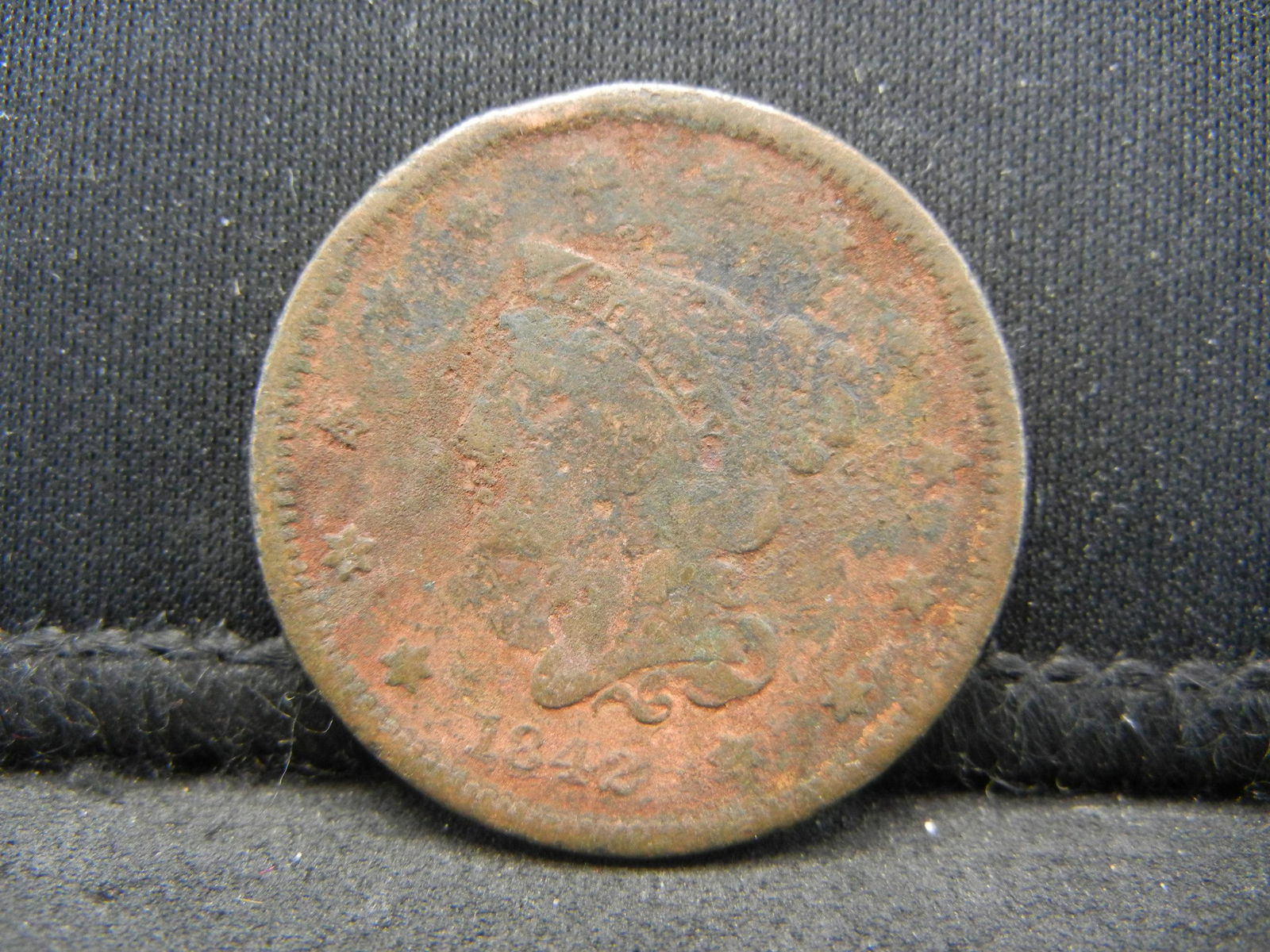 1842 Large Cent Braided Hair (1 of 2)