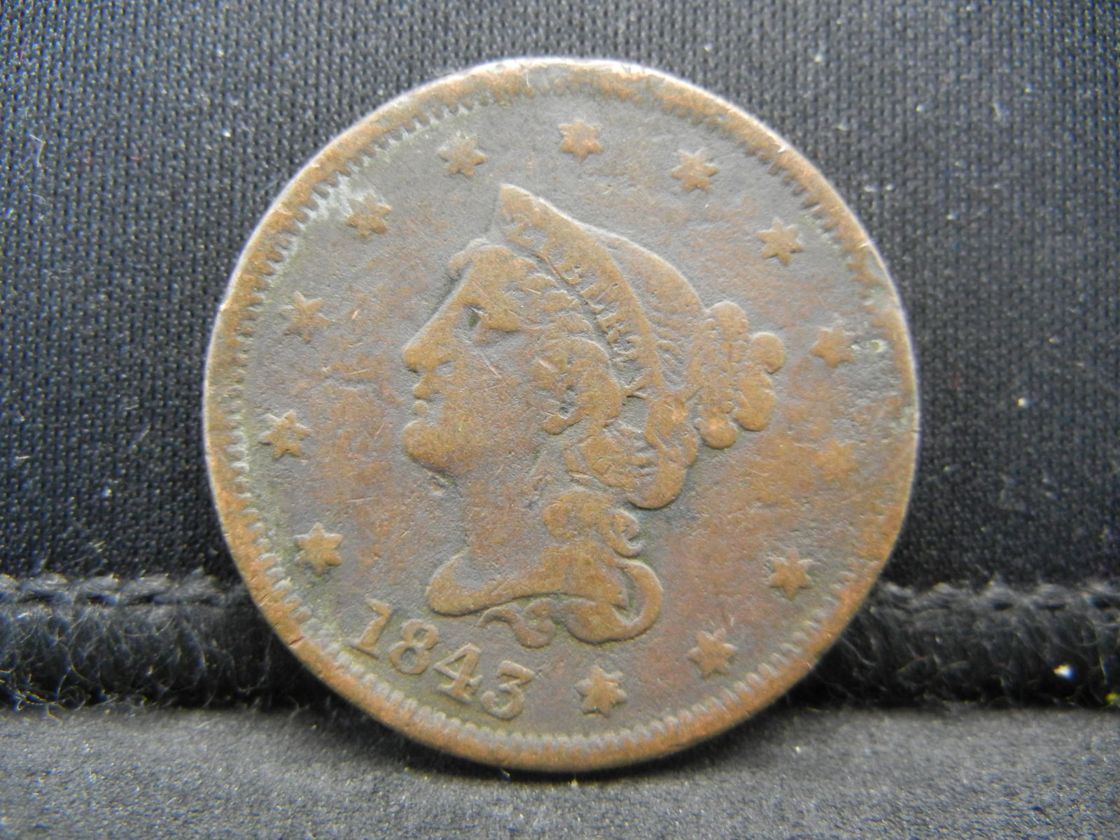 1843 Large Cent Braided Hair (1 of 2)
