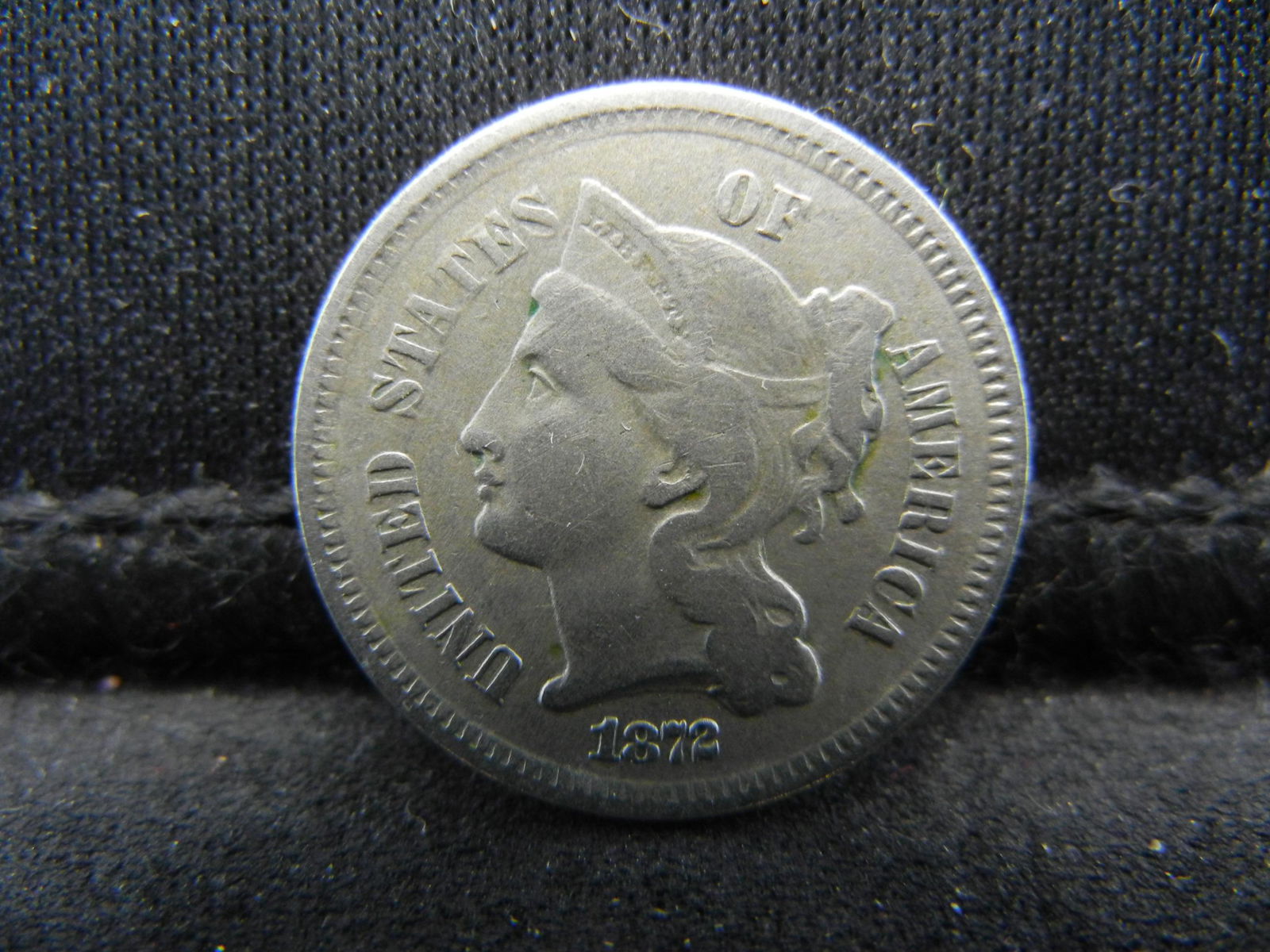 1872 Three Cent Nickel, Fine+ Condition. (1 of 2)