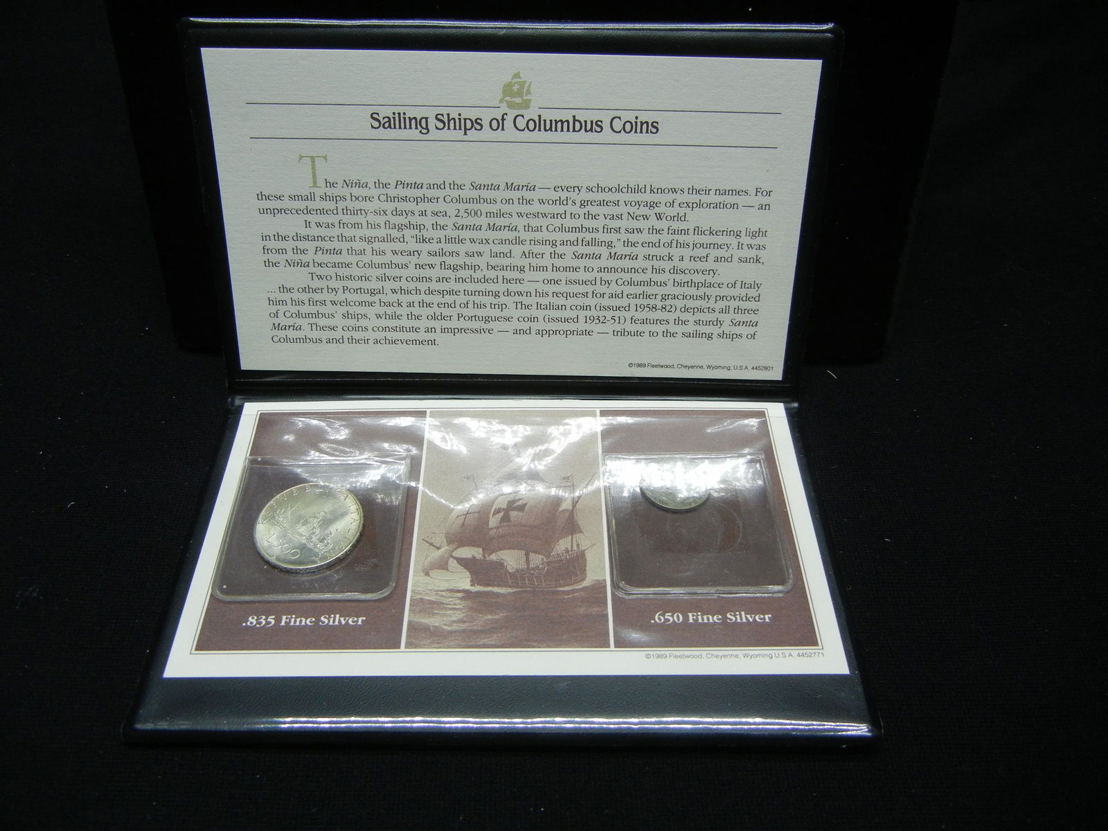 Sailing Ships of Columbus silver Coins.  500 Lire (1 of 6)