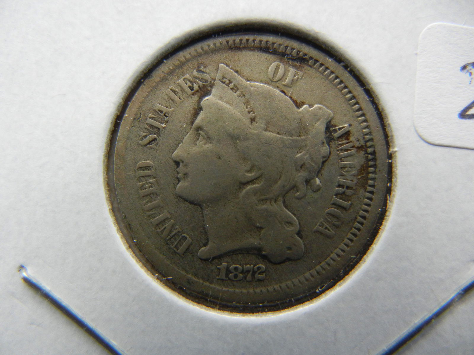 1872 Three Cent Nickel.   Fine.  Tough date.    (1 of 3)