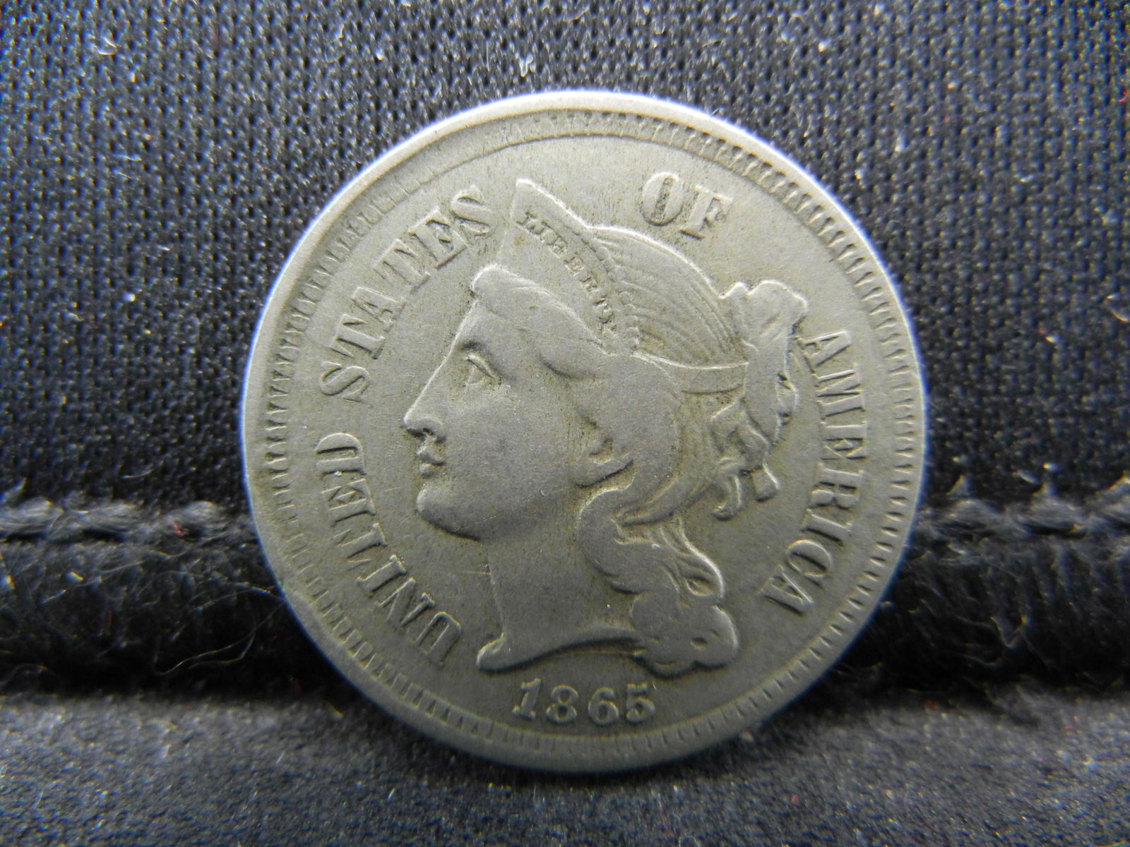 1865 Three Cent Nickel, Extremely Fine+ Condition. (1 of 2)