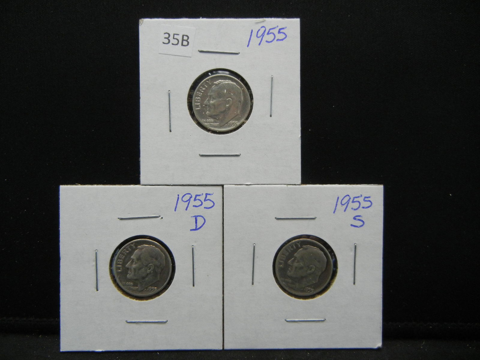 1955 PDS Silver Roosevelt Dimes (1 of 5)