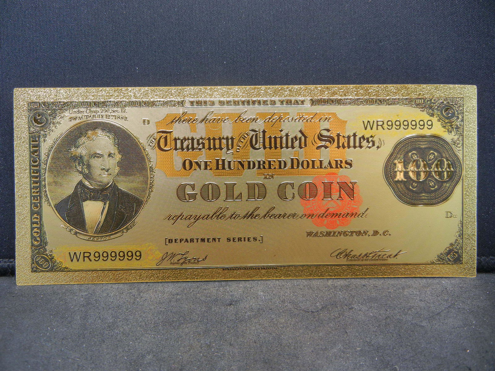 $100 Dollar Gold Certificate 24K Gold Foil Note Not (1 of 2)