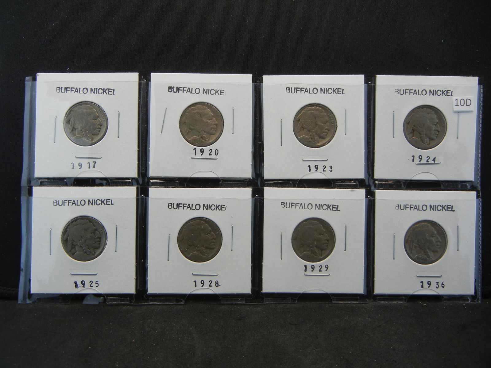 (8) Buffalo Nickels 1917, 20, 23, 24, 25, 28, 29, 36 (1 of 5)