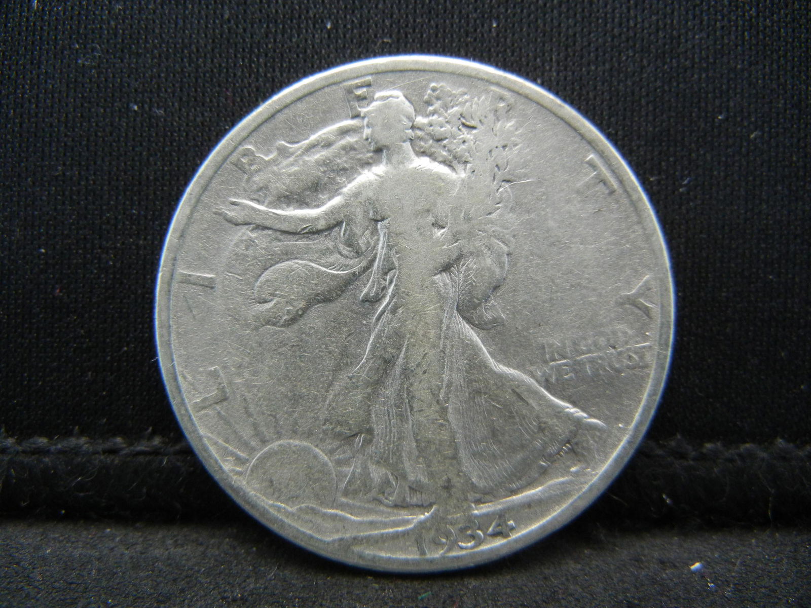 1934-S SILVER (90%) LIBERTY HALF, ONLY 3.6 MILL MINTED, (1 of 2)