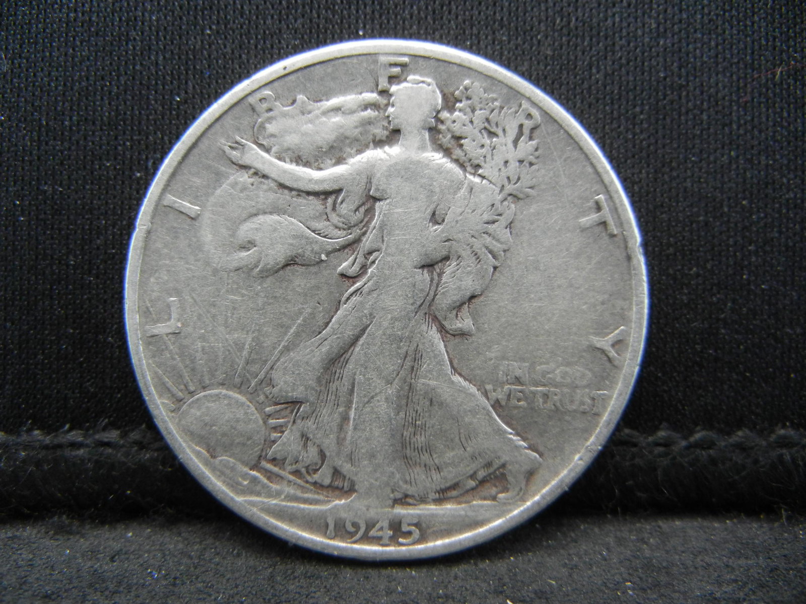 1945-S SILVER (90%) LIBERTY HALF, WWII ERA, ONLY 10.2: 1945-S SILVER (90%) LIBERTY HALF, WWII ERA, ONLY 10.2 MILL MINTED, 74 YRS OLD
