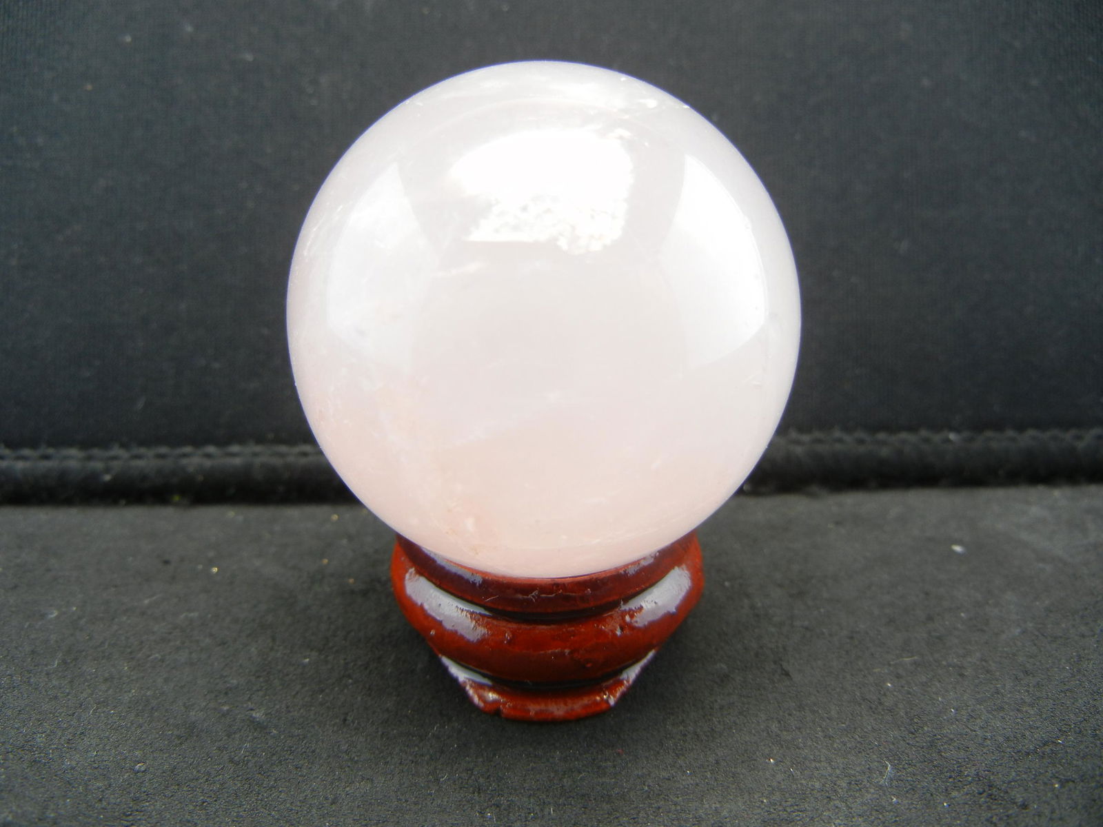 PINK QUARTZ CRYSTAL BALL (SOLID/2.26 OZ) SPHERE, WITH (1 of 2)