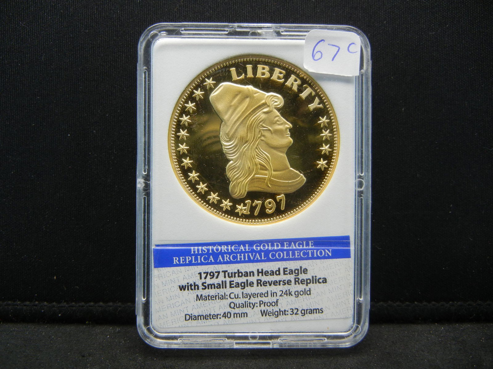 1797 TURBAN HEAD EAGLE, LAYERED IN 24K GOLD, PROOF, (1 of 4)