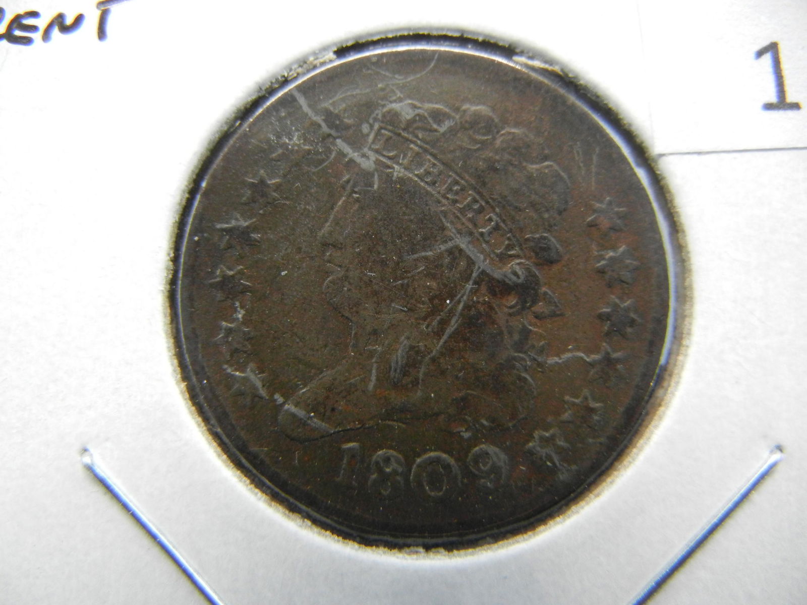 1809 Half Cent.  Fine (1 of 3)