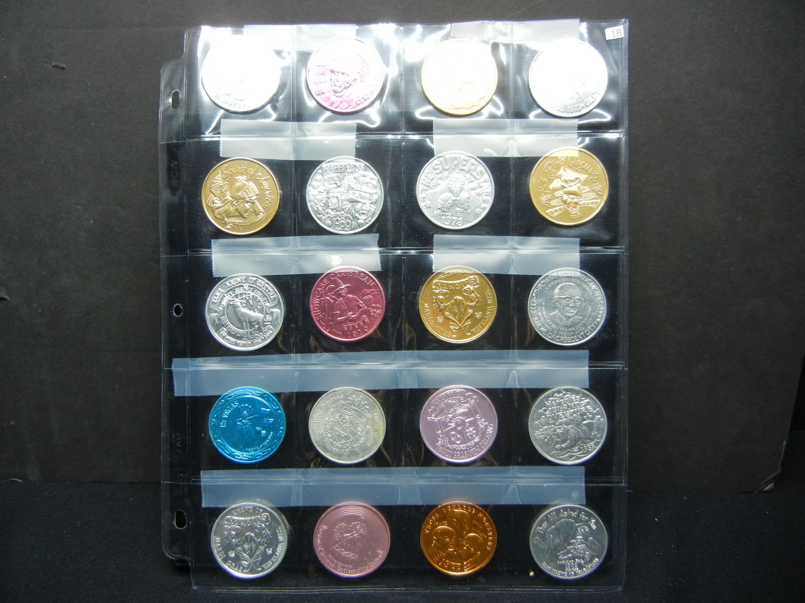 20 Misc. Aluminum Tokens.  Mostly Mardi Gras. (1 of 13)
