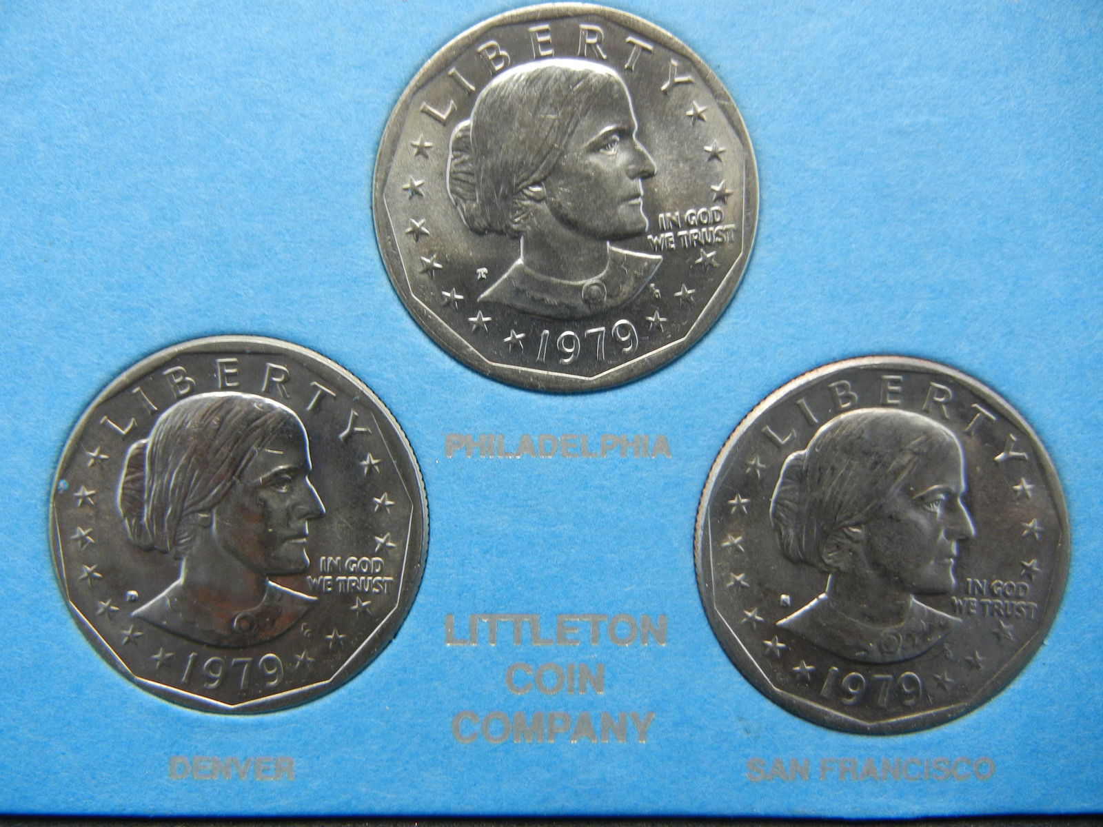 1979 Susan B Anthony 3 coin set.  P,D &S Mints. (1 of 4)