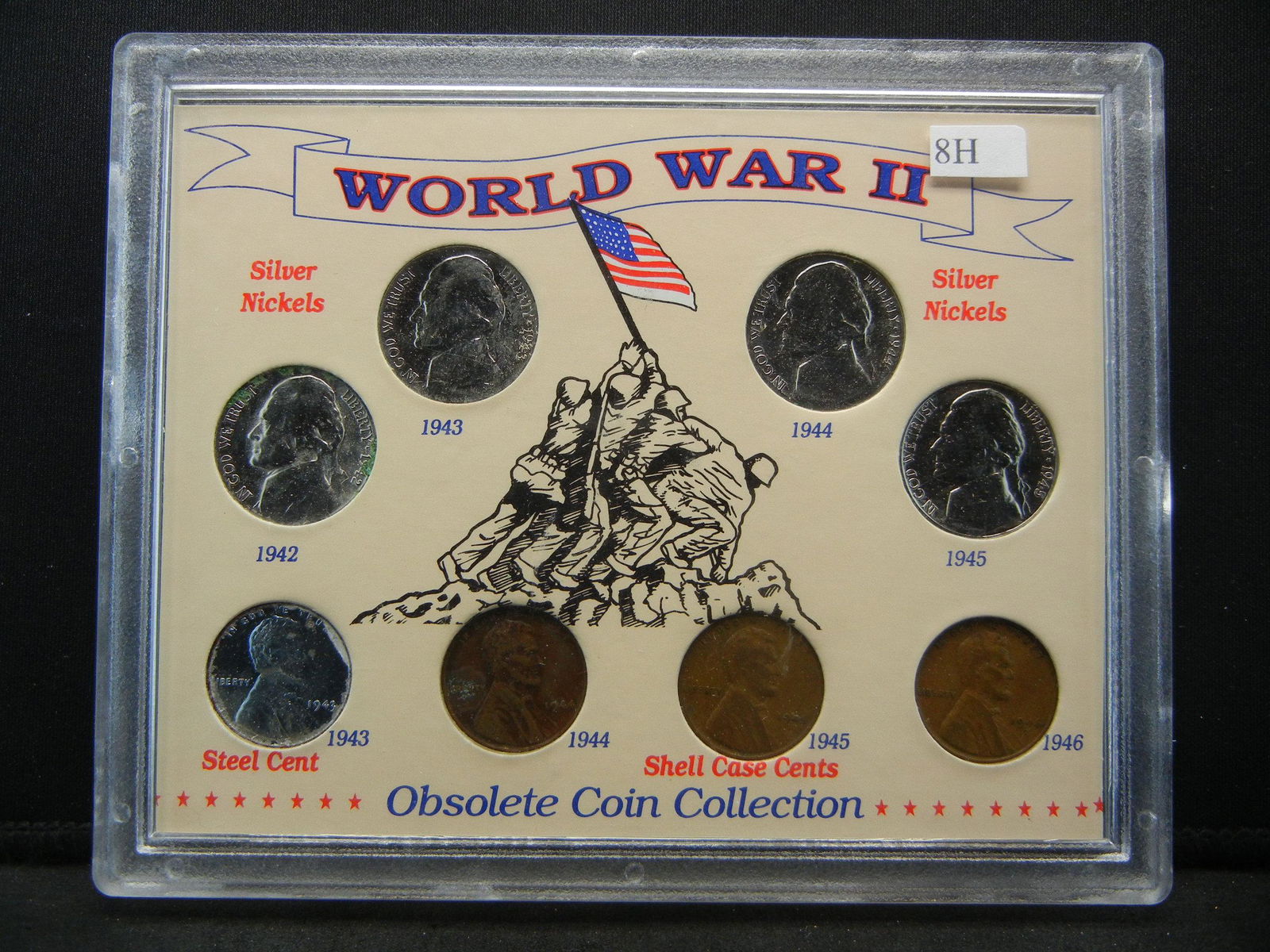 Obsolete coins of WWII.  4 silver war nickels and 4 (1 of 2)