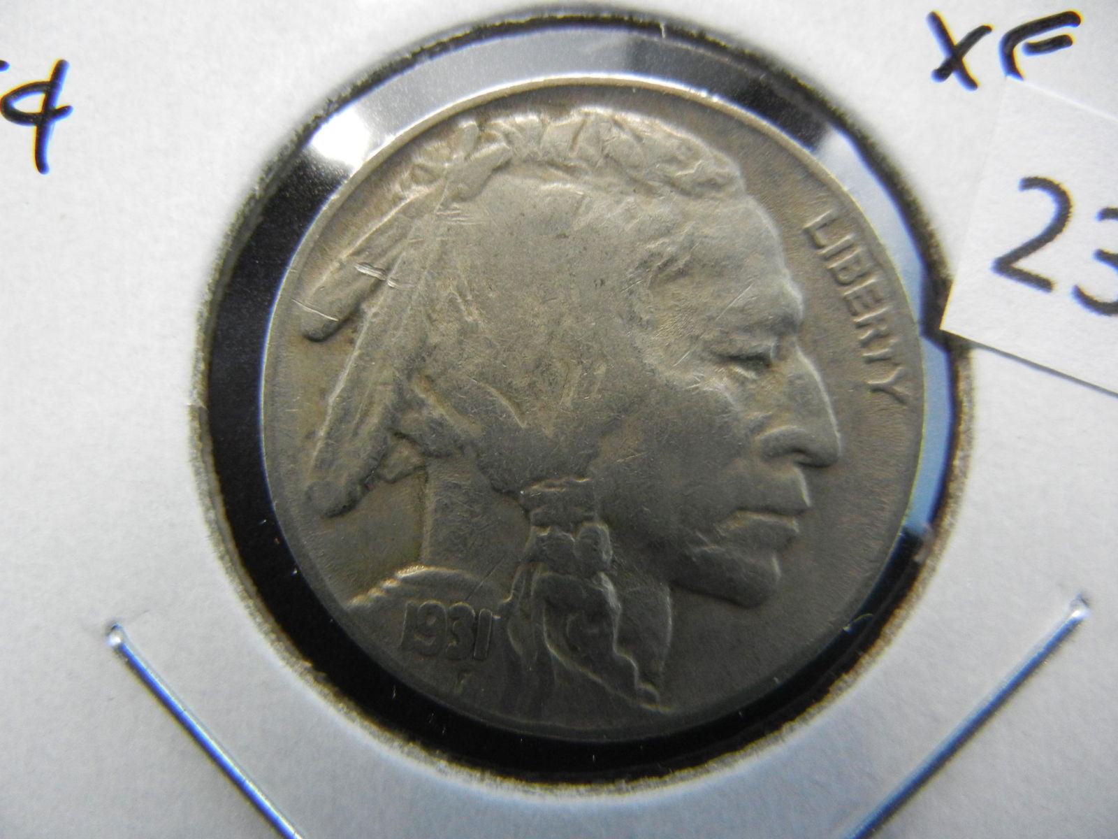 1931-S Buffalo 5c.  XF.  Scarce date (1 of 3)