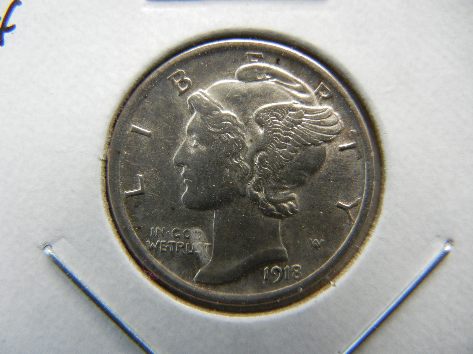 1918 Mercury 10c.  AU. (1 of 3)