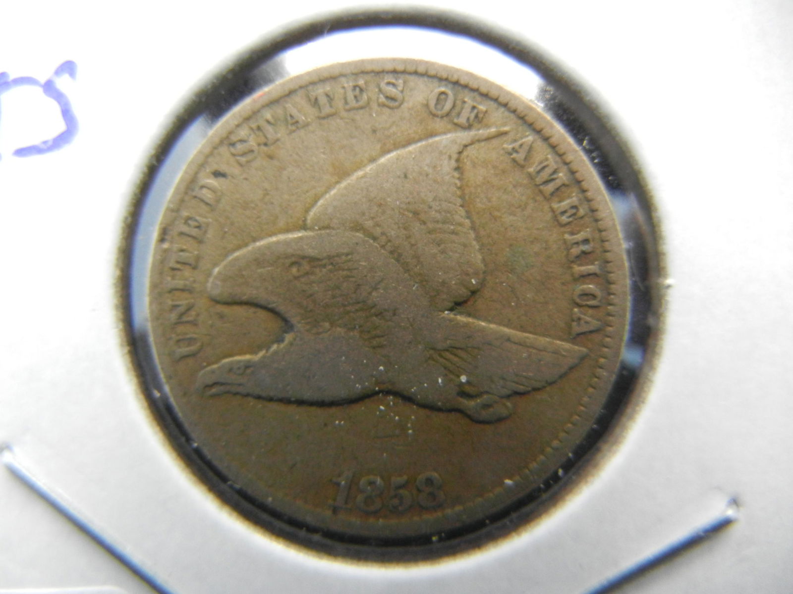 1858 Small Letters Flying Eagle Cent   Nice light brown (1 of 3)