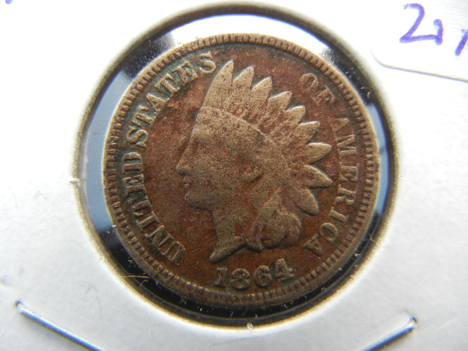 1864 Copper Nickel Indian Cent   Hardest copper nickel (1 of 3)