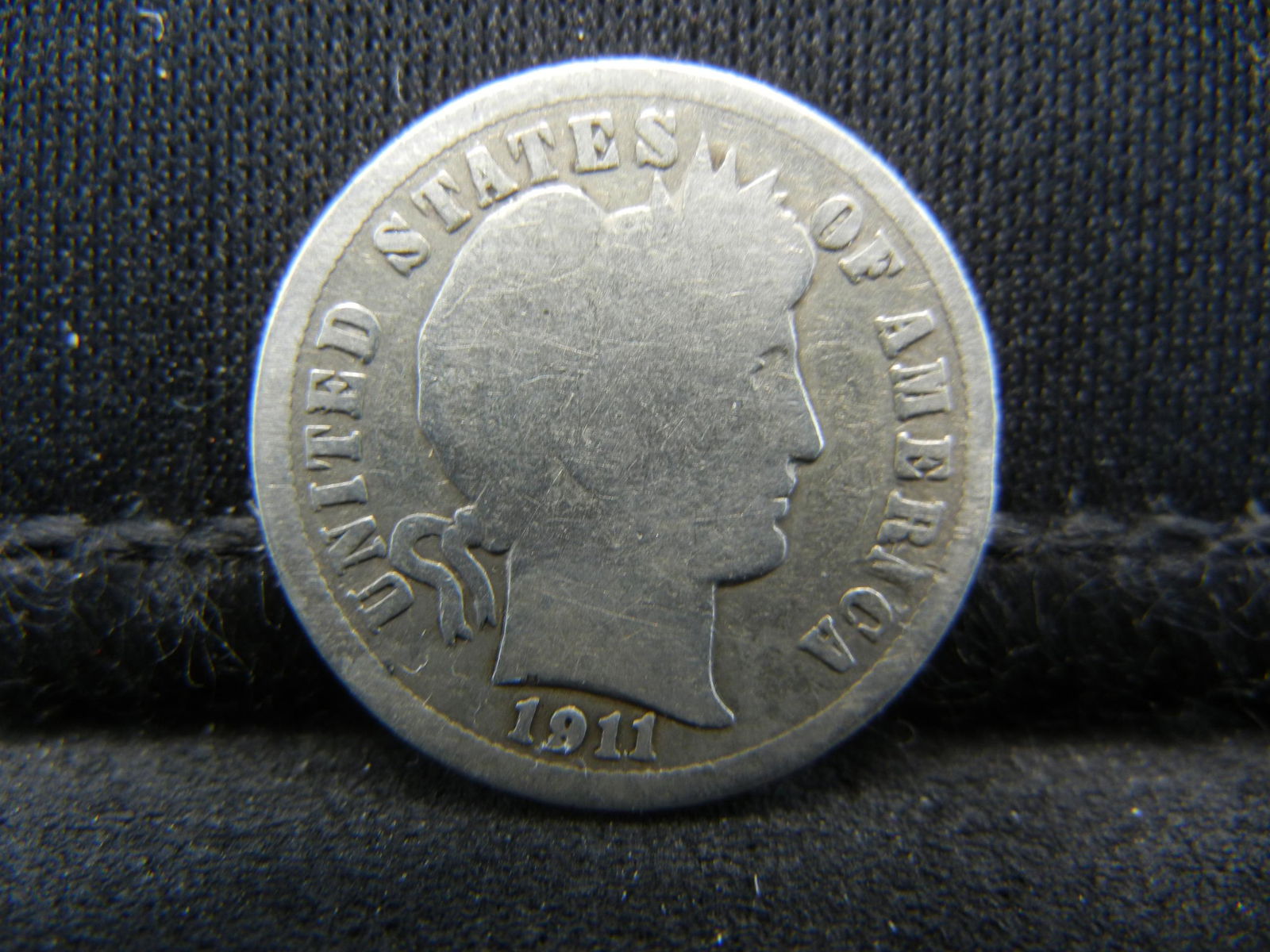 1911 SILVER (90%) BARBER DIME,108 YEARS OLD (1 of 2)