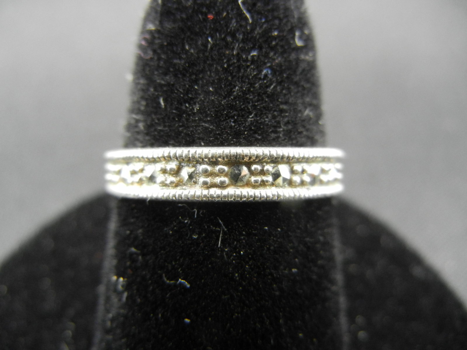 Ladies Size 6 3/4 Sterling Ring Marcasite band : Ladies Size 6 3/4 Sterling Ring Marcasite band